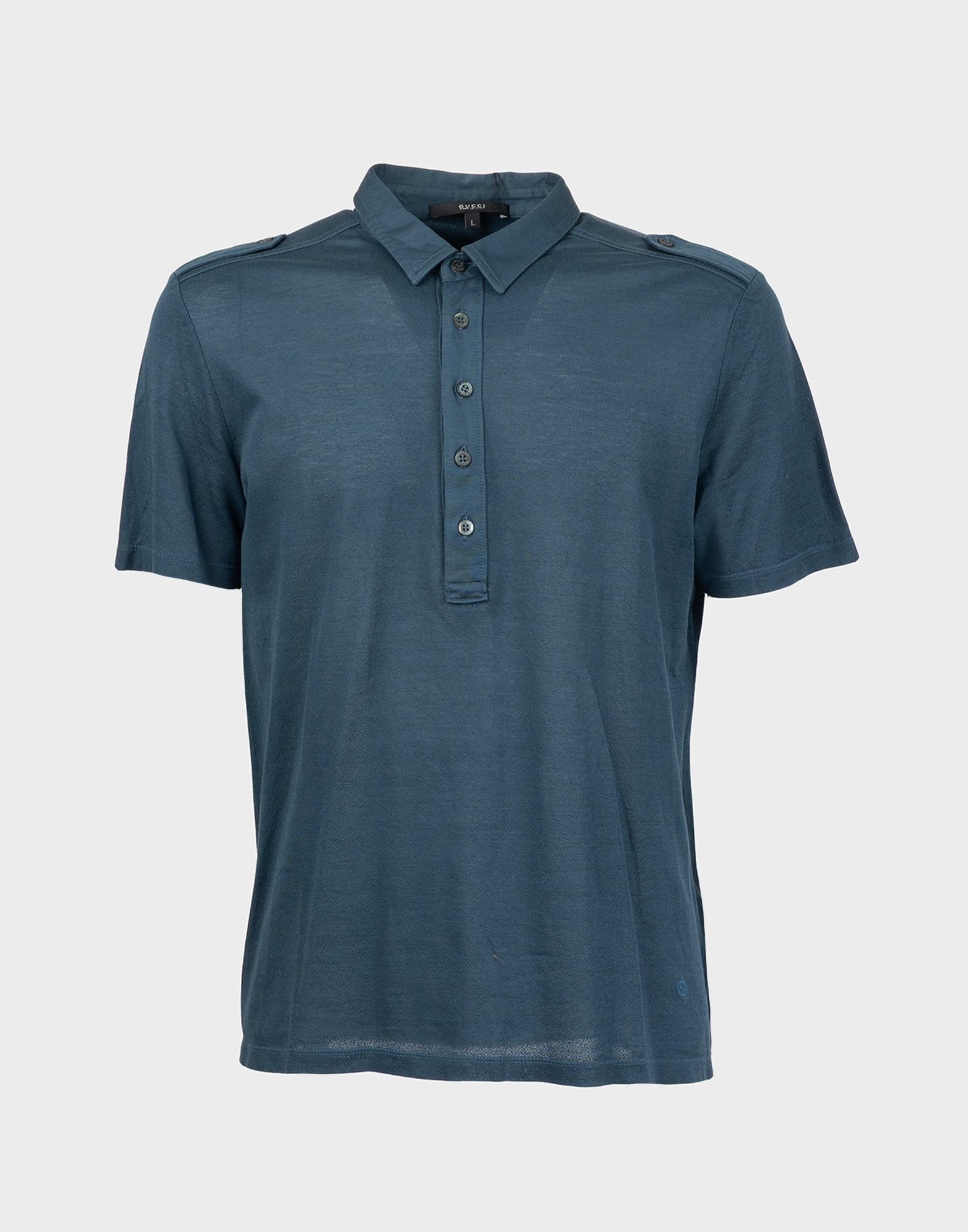polo gucci blu in cotone a maniche corte