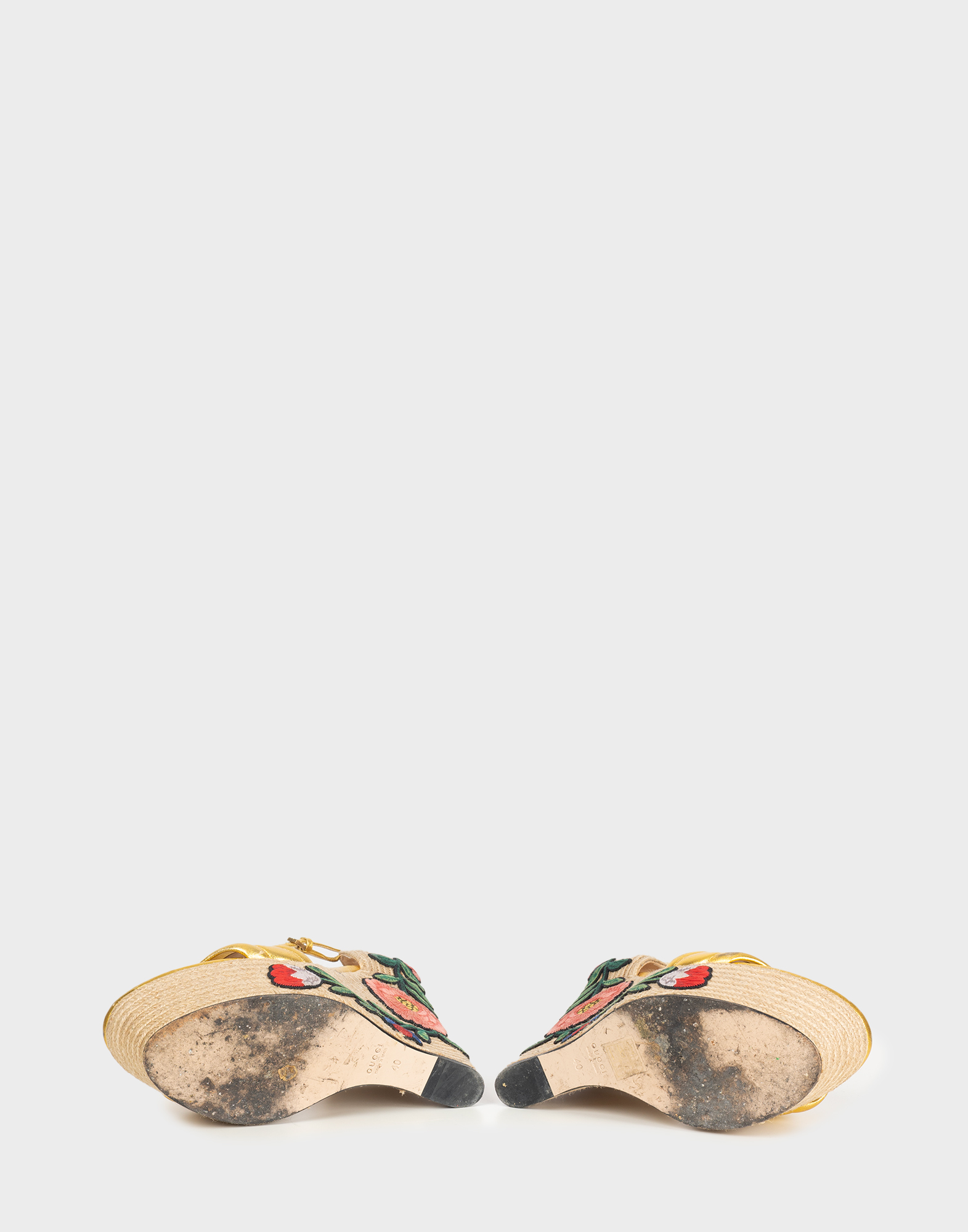 Gucci - Raffia wedge sandals - Image 4