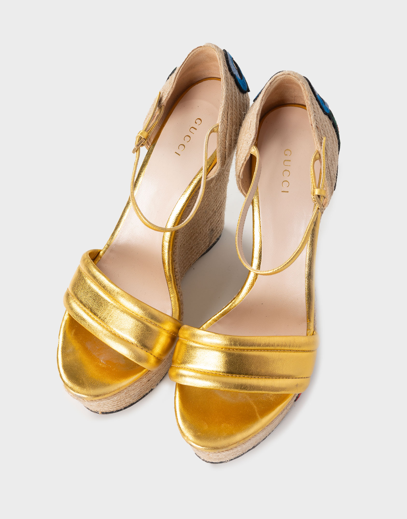 Gucci - Raffia wedge sandals - Image 6