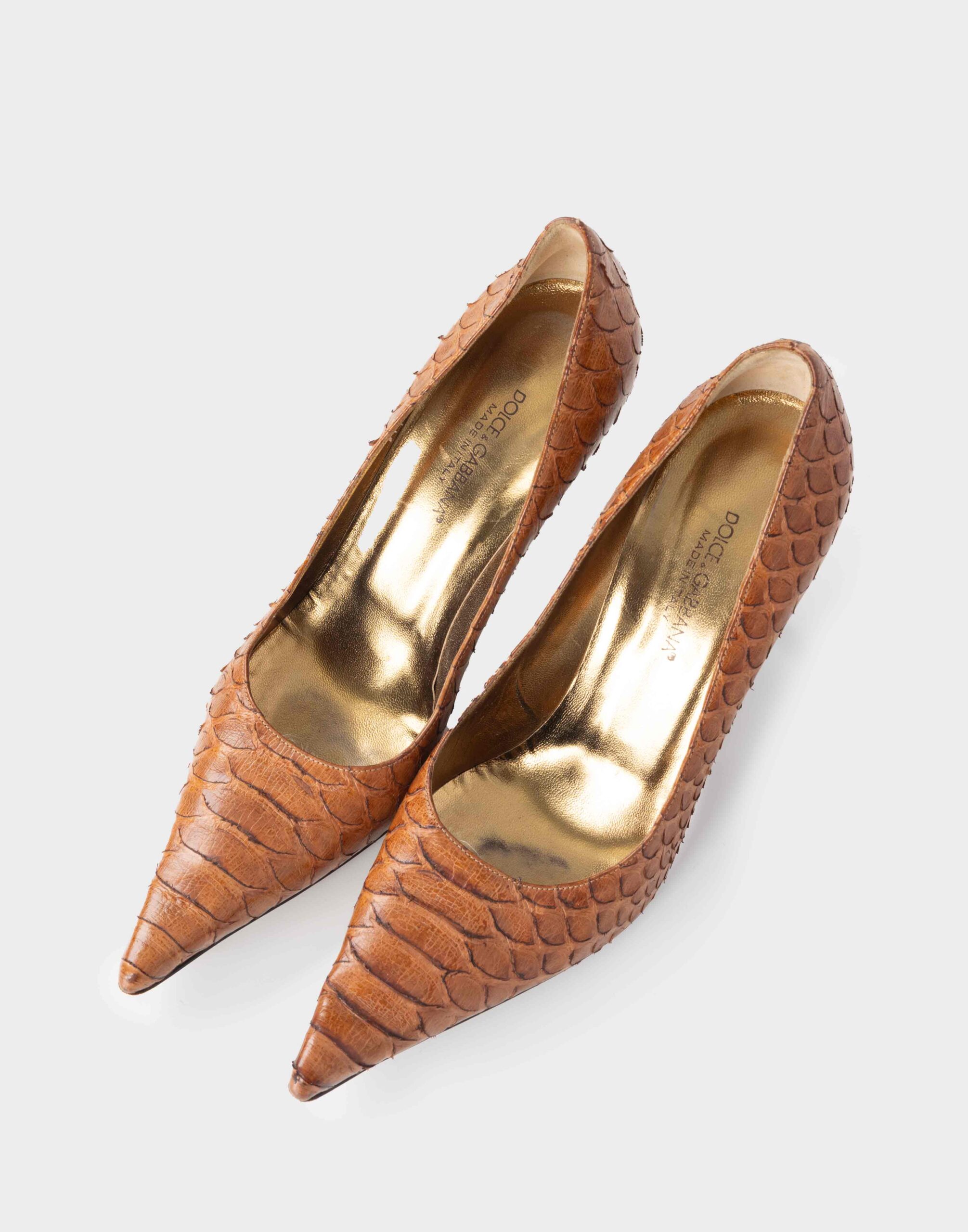 Dolce and Gabbana - Brown leather pumps - Image 6