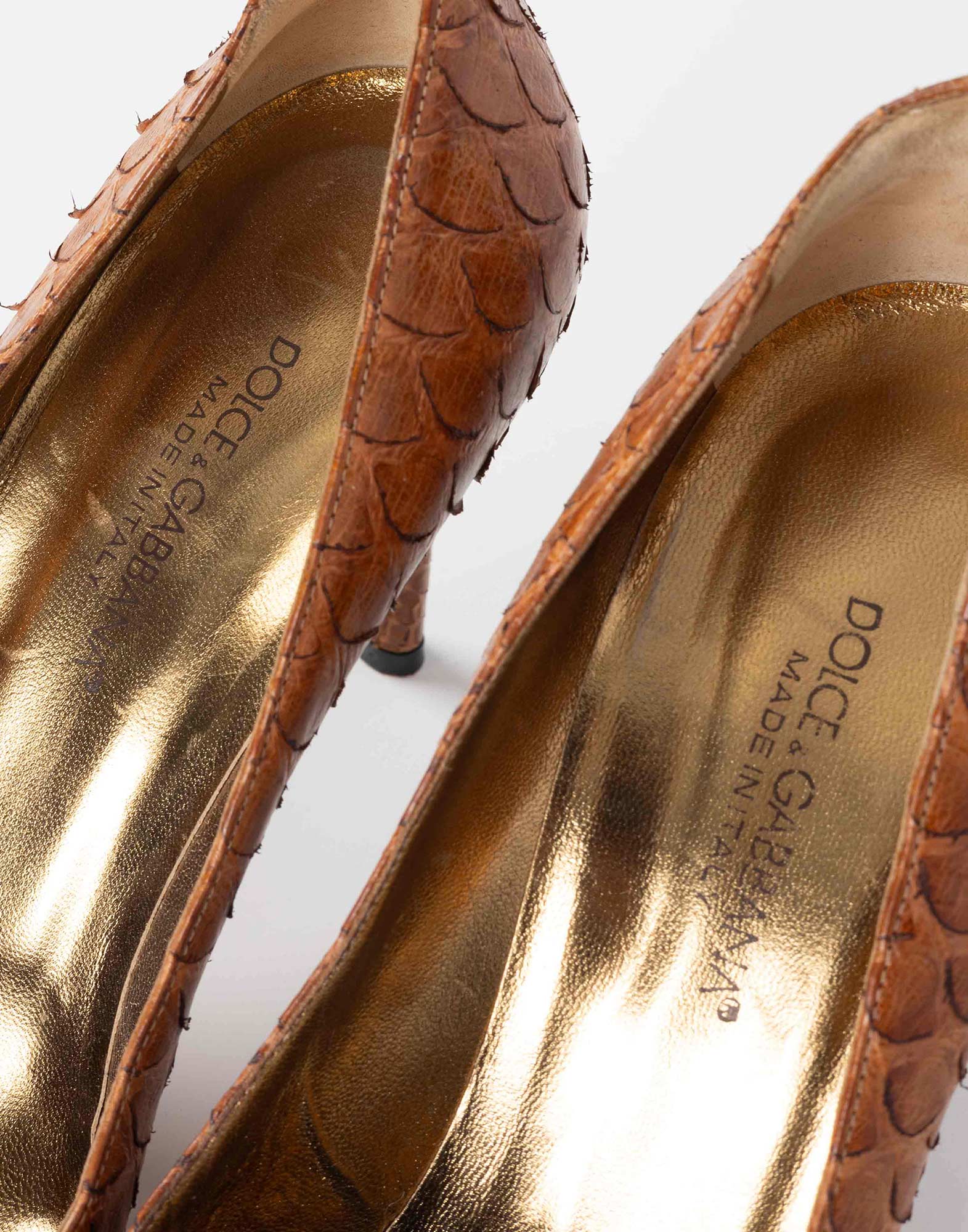 Dolce and Gabbana - Brown leather pumps - Image 7