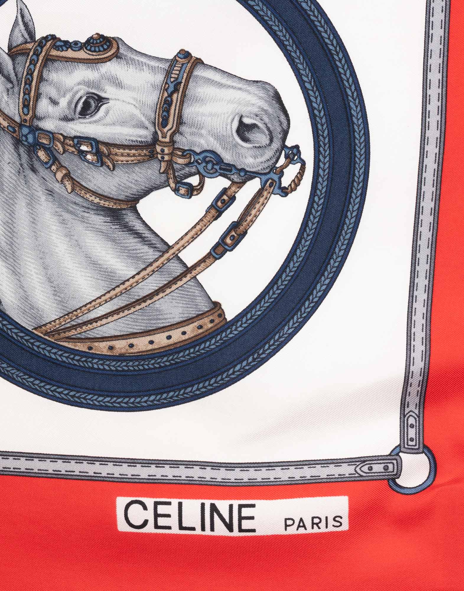 Celine - Red horsey scarf - Image 2