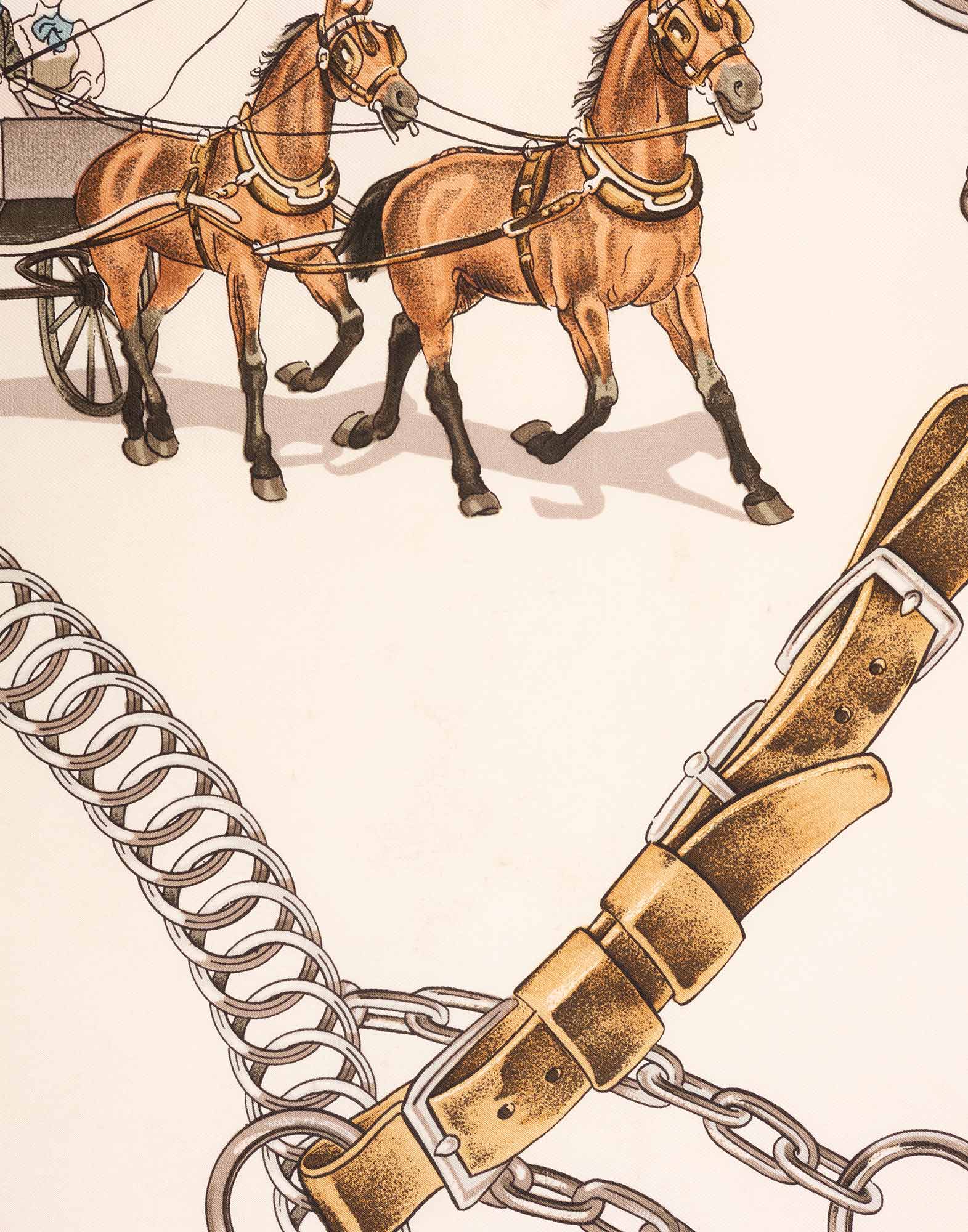 Hermes - Foulard 'Equipages' in seta corallo - immagine 5