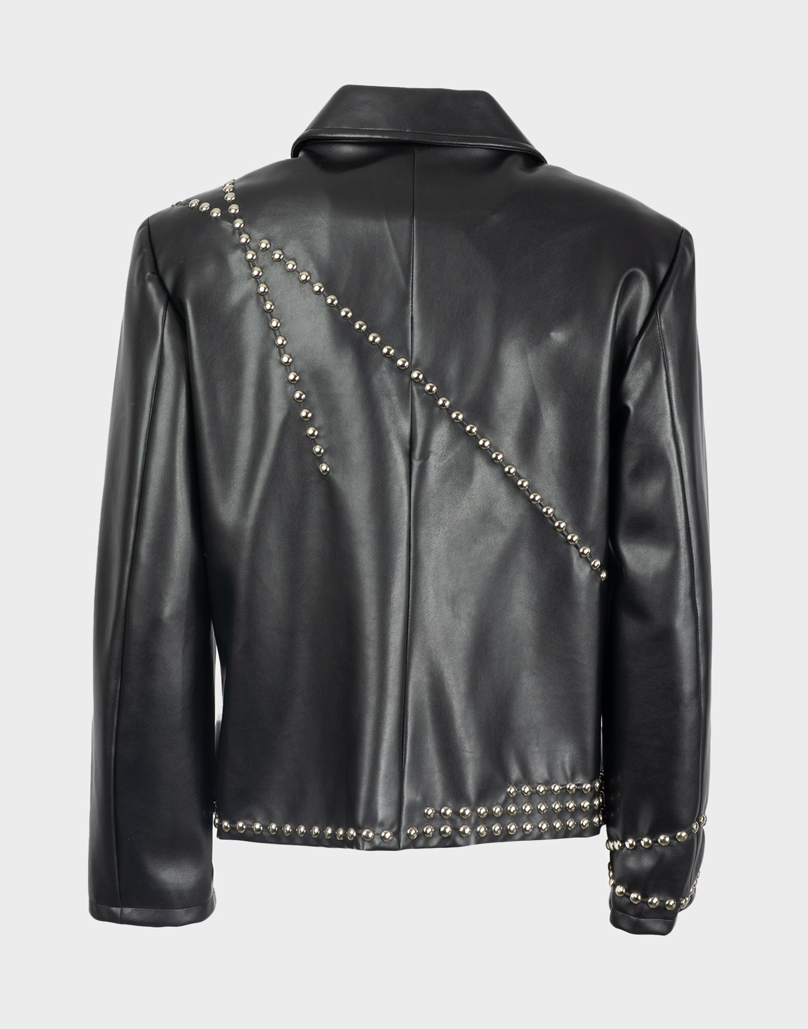 Versace Jeans Couture - Giacca nera in pelle borchiata - immagine 2