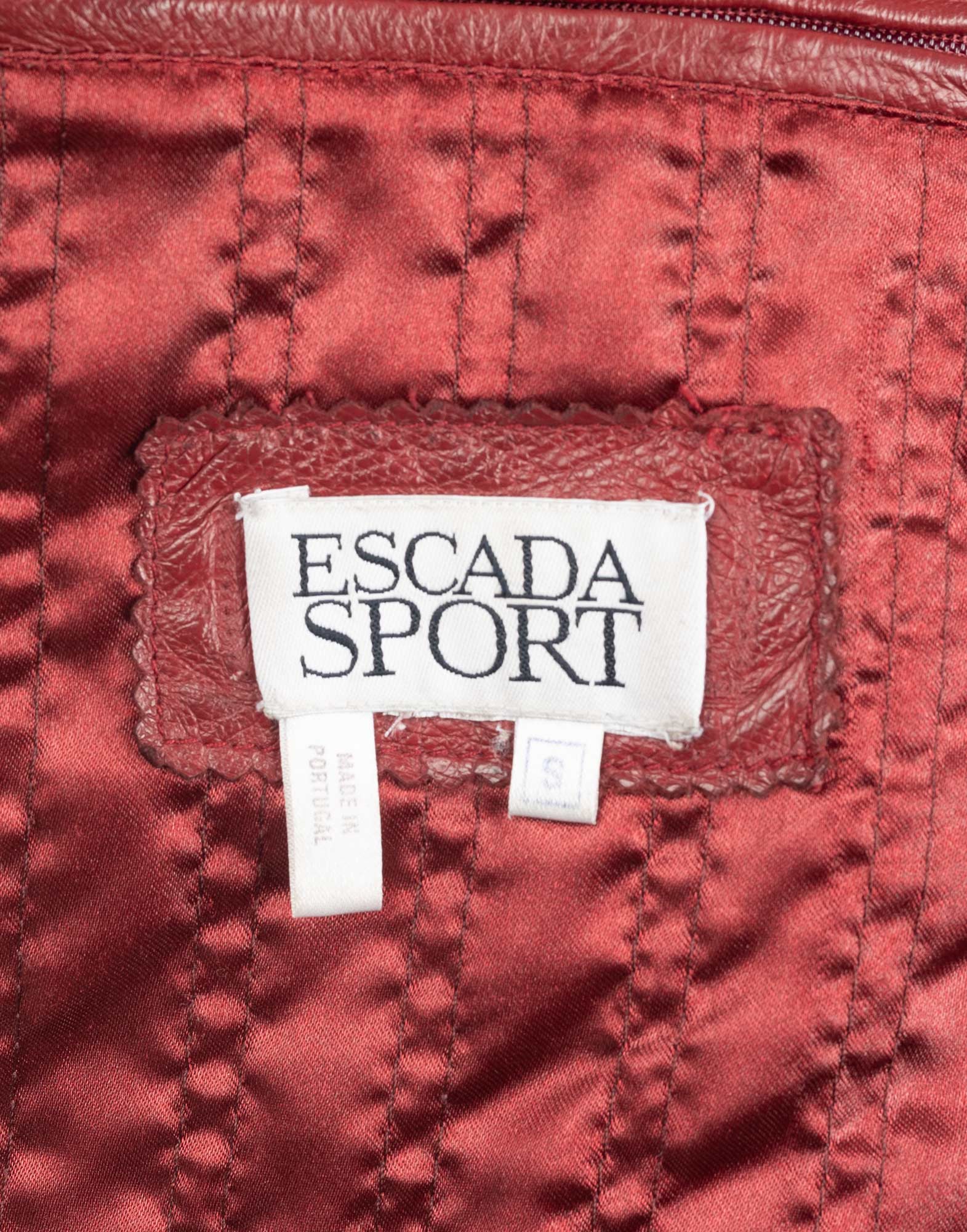 Escada Sport - Giacca in pelle rossa '90 - immagine 3