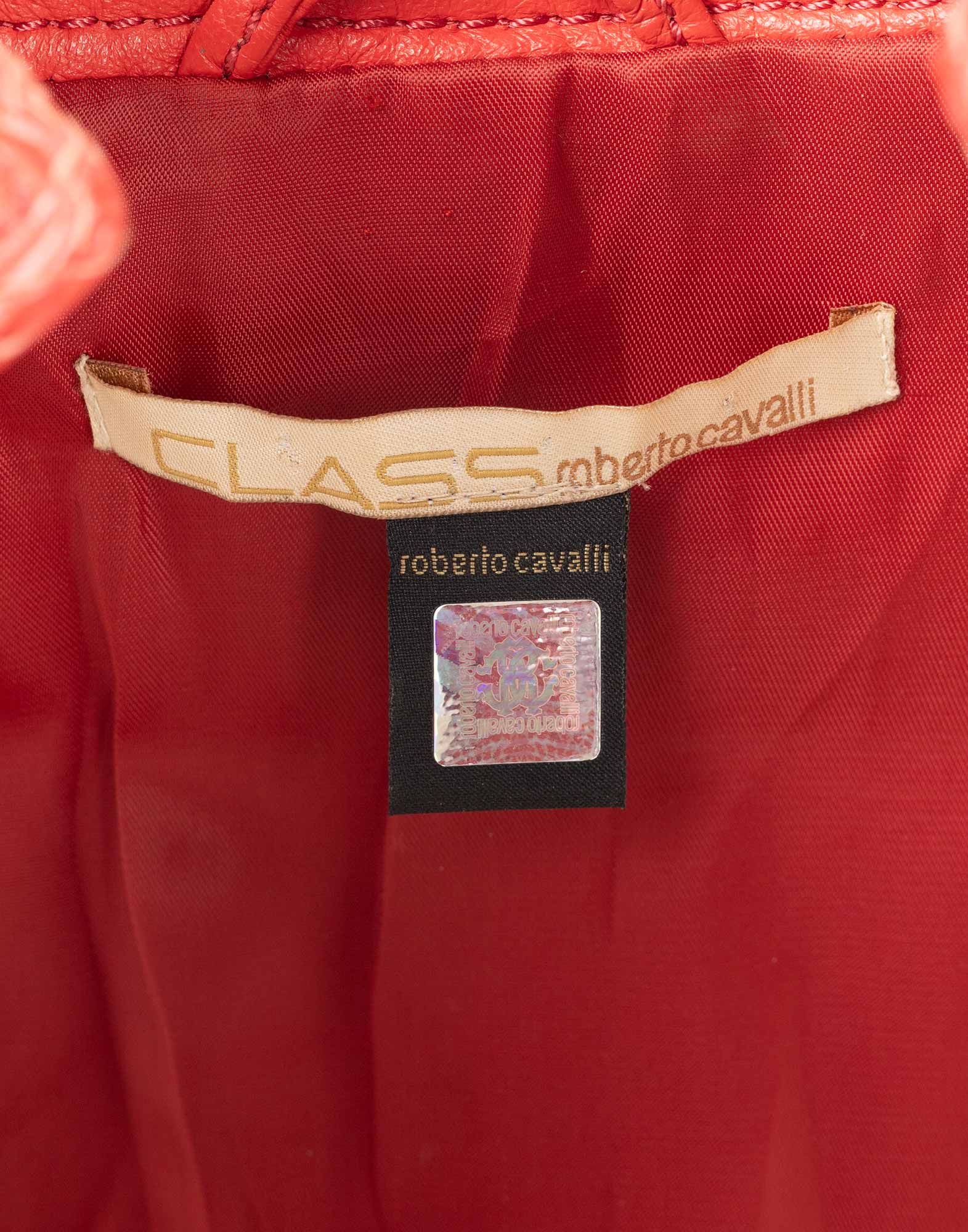 Class Roberto Cavalli - Giacca in pelle corallo 2000 - immagine 3
