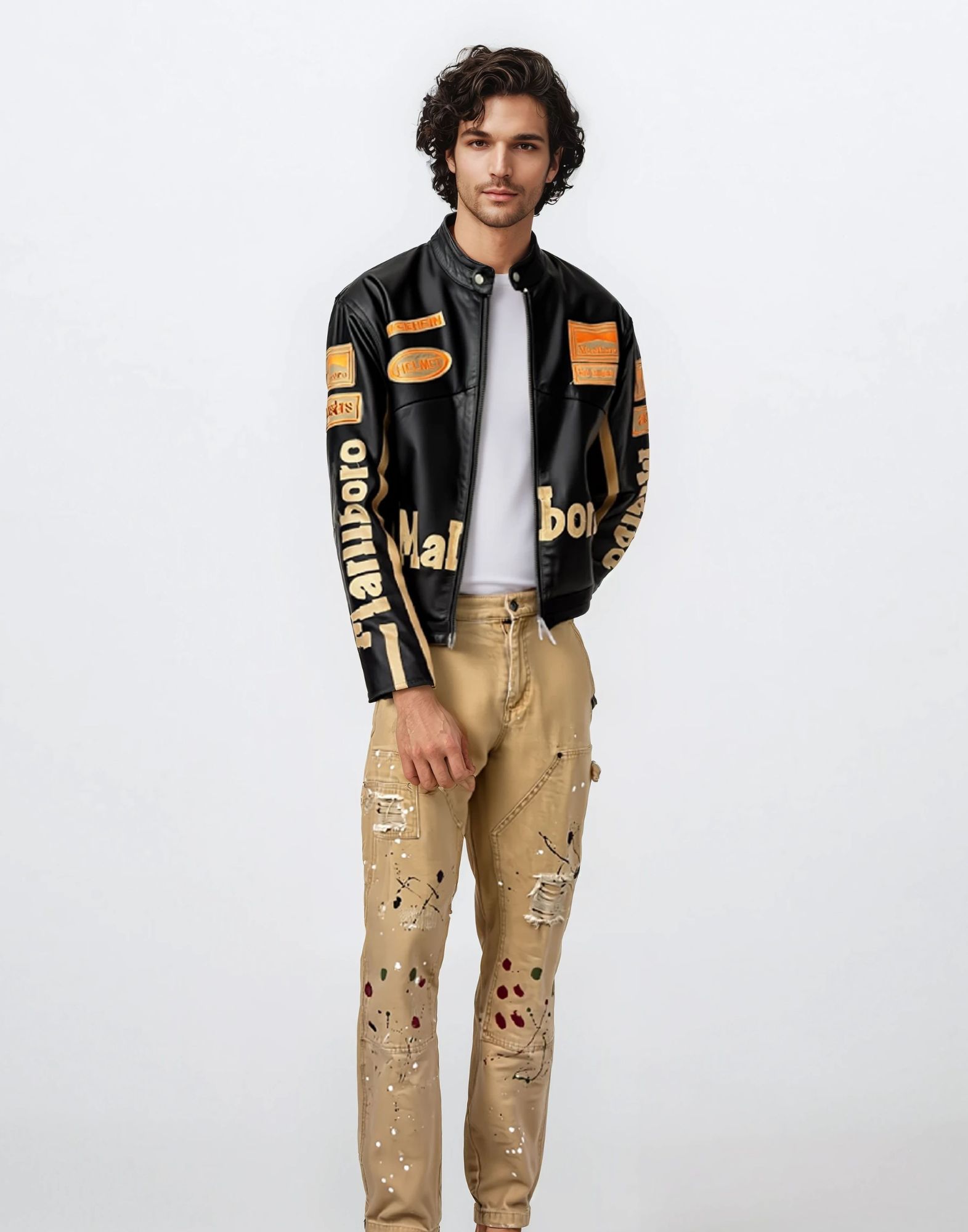 Marlboro - Black biker jacket - Image 5