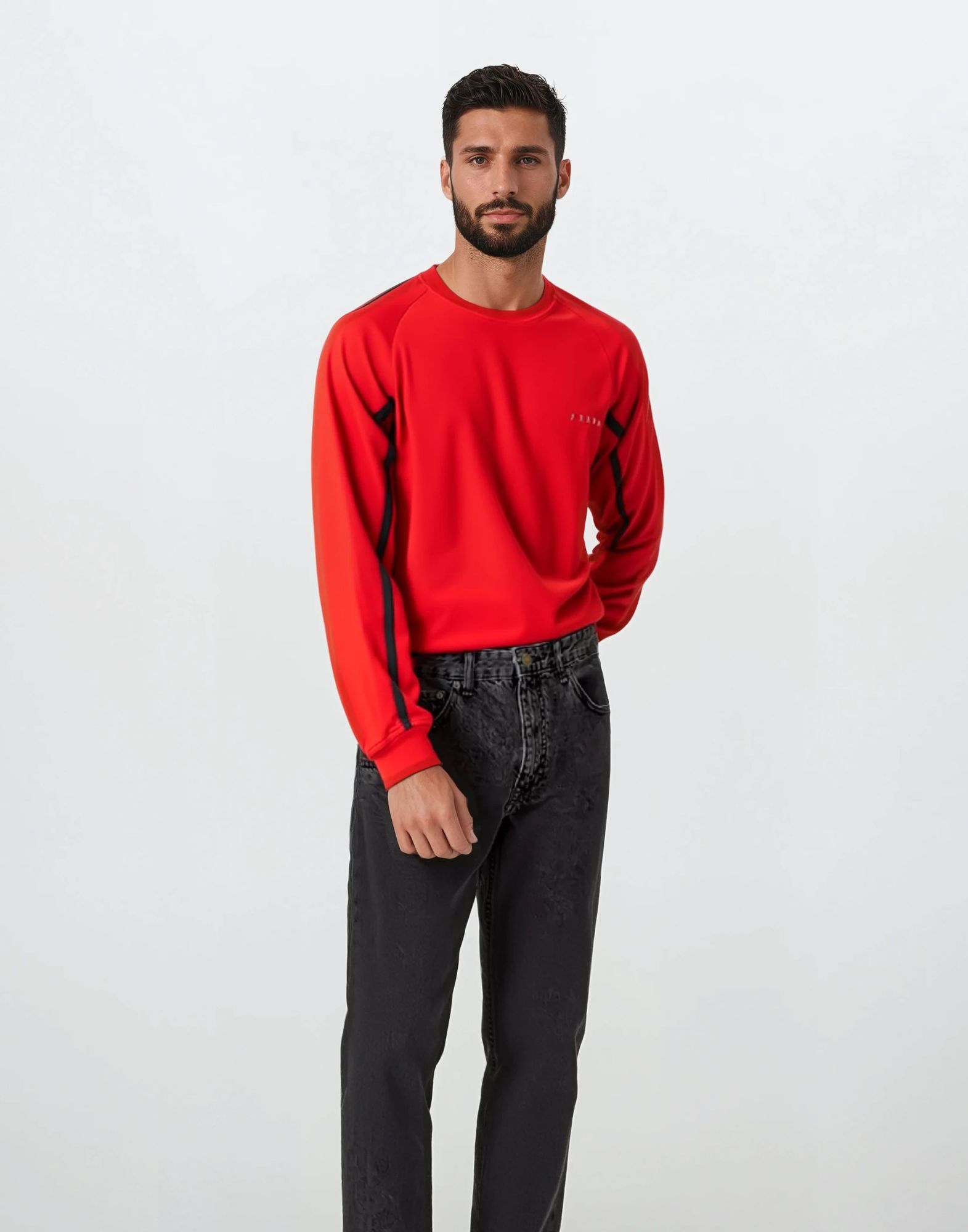 Prada - Felpa rossa da uomo in cotone - immagine 5