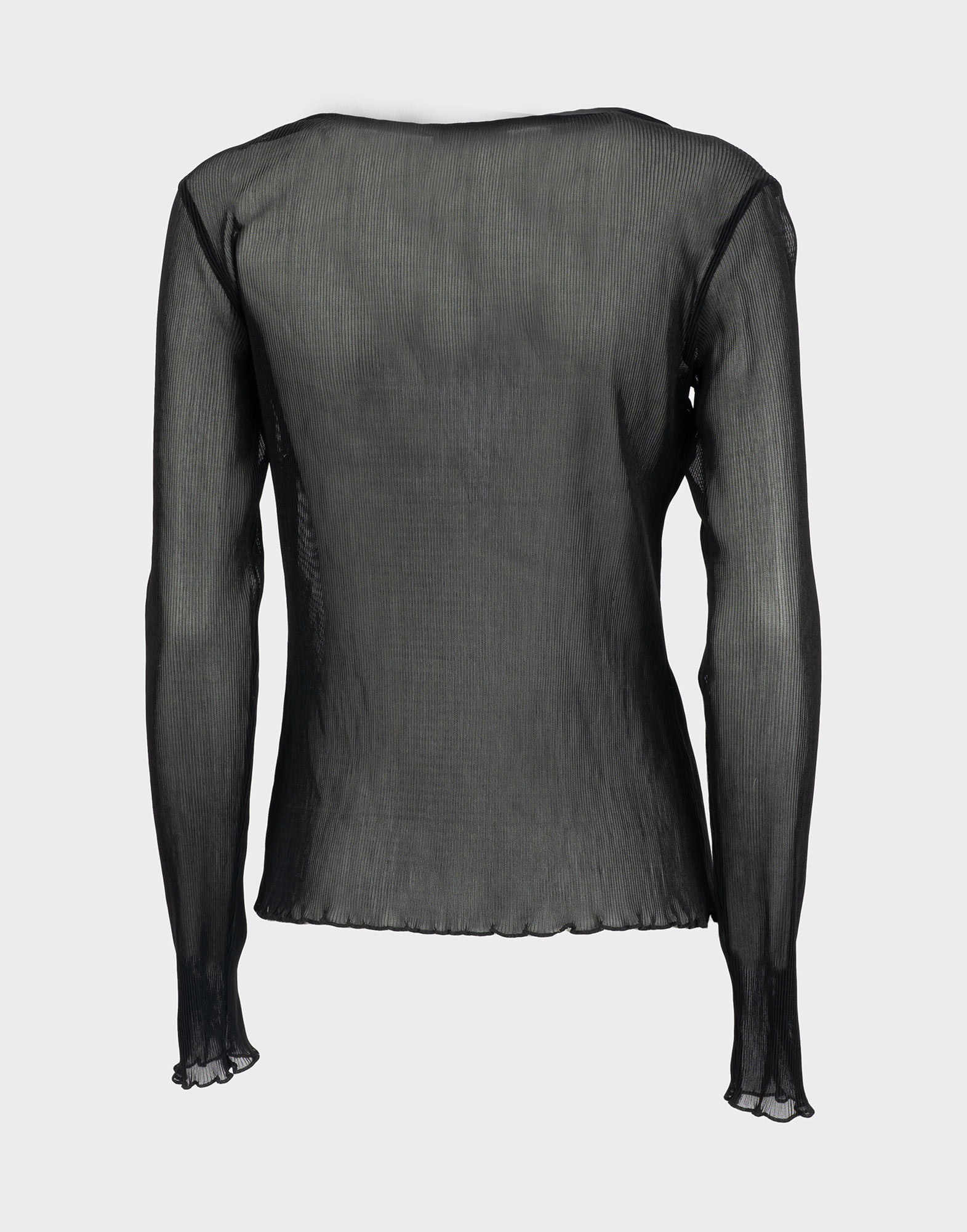 Alberta Ferretti - Mesh top nero maniche lunghe - immagine 2