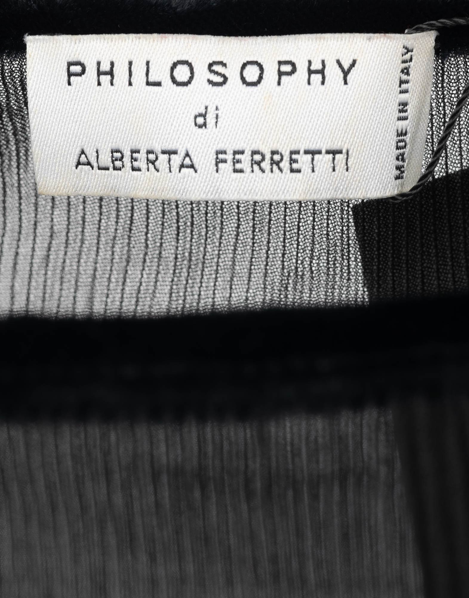 Alberta Ferretti - Mesh top nero maniche lunghe - immagine 3