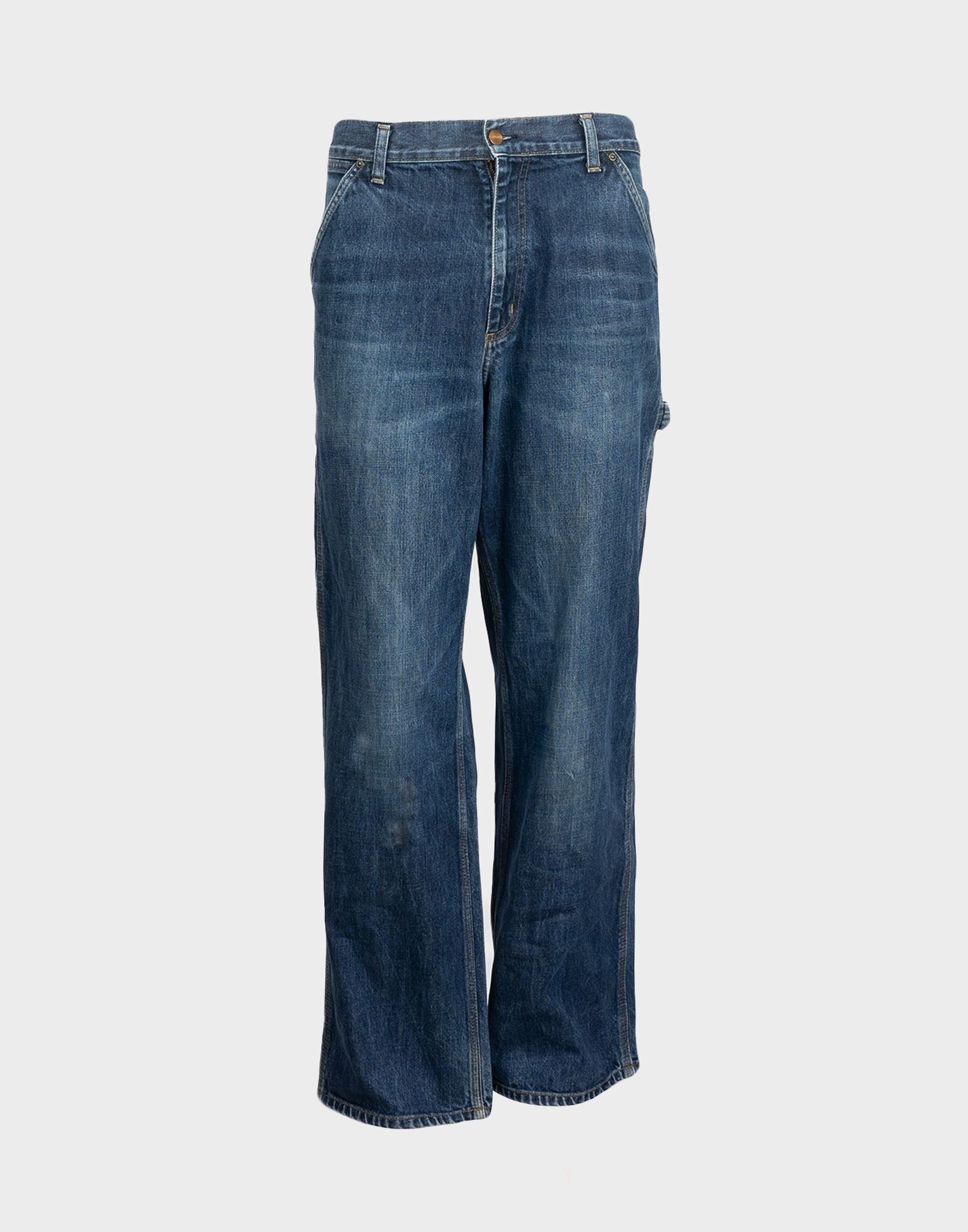 jeans da uomo in denim scuro firmati carhartt modello cargo