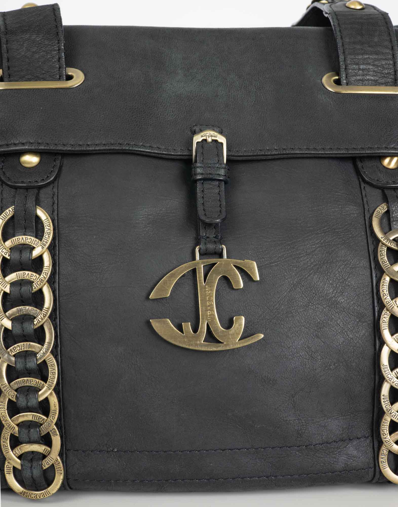 Just Cavalli - Tote bag nera in pelle anni 2000 - immagine 7