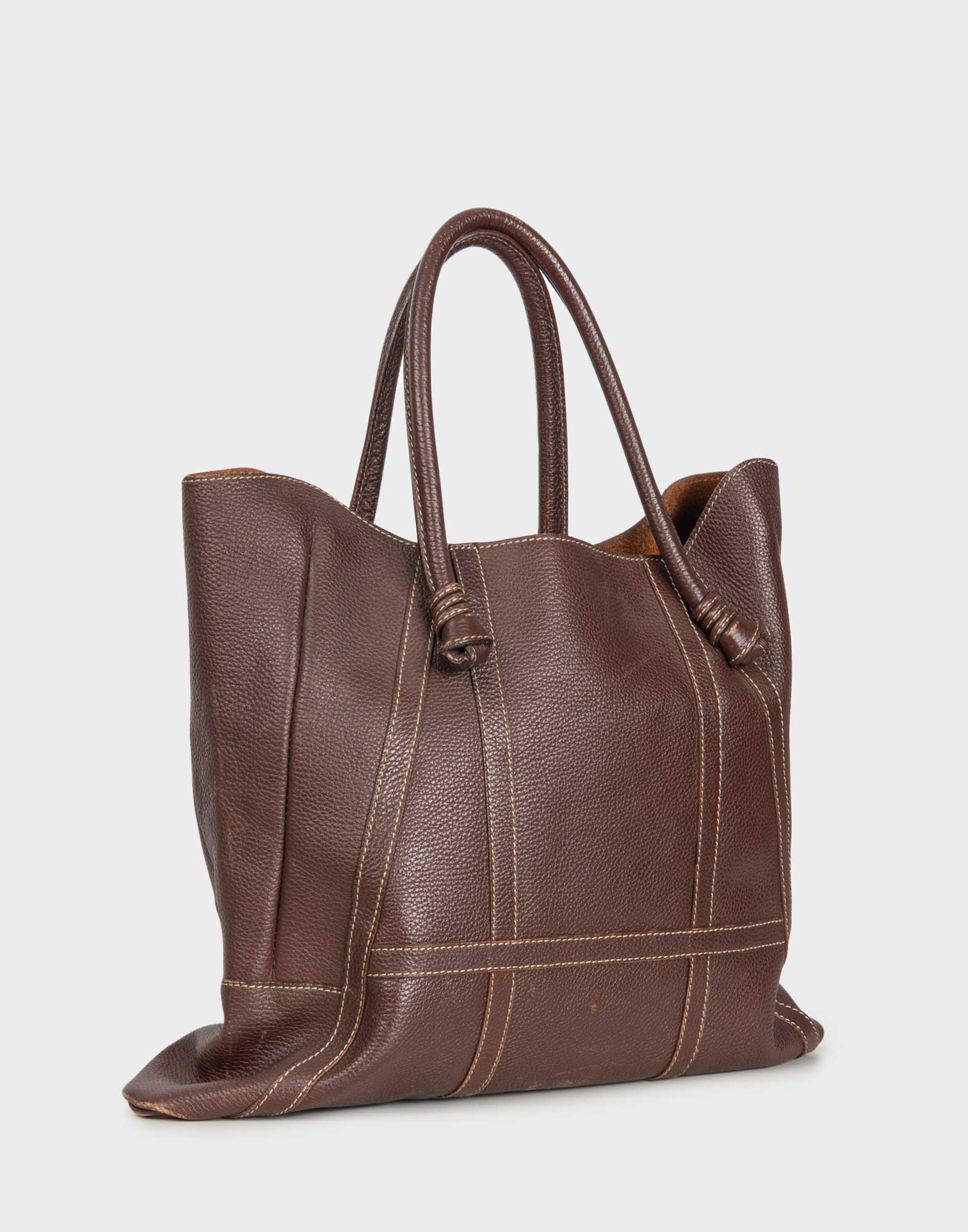 Valentino - Borsa a spalla marrone in pelle - immagine 3