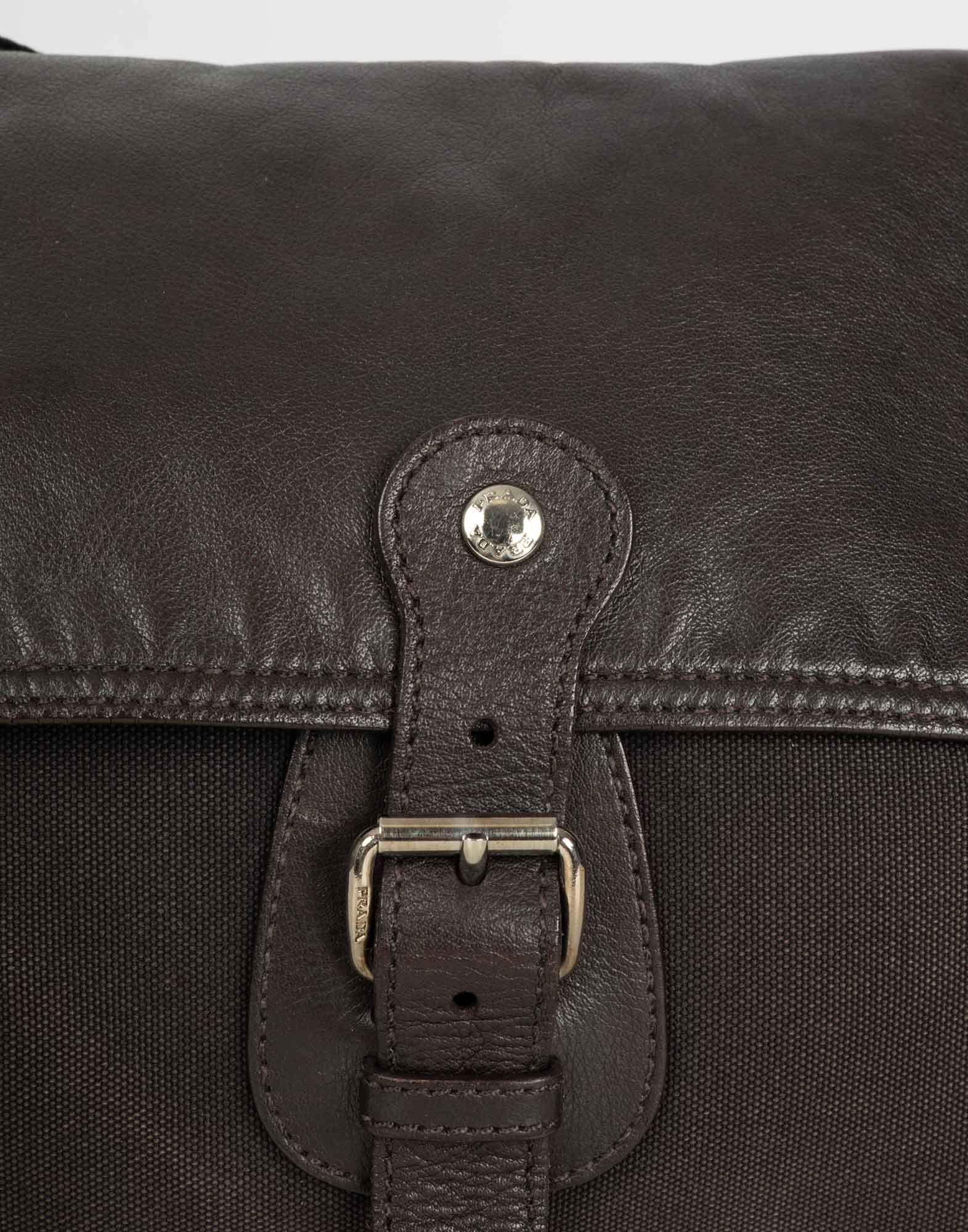 Prada - Brown canvas and leather bag - Image 6