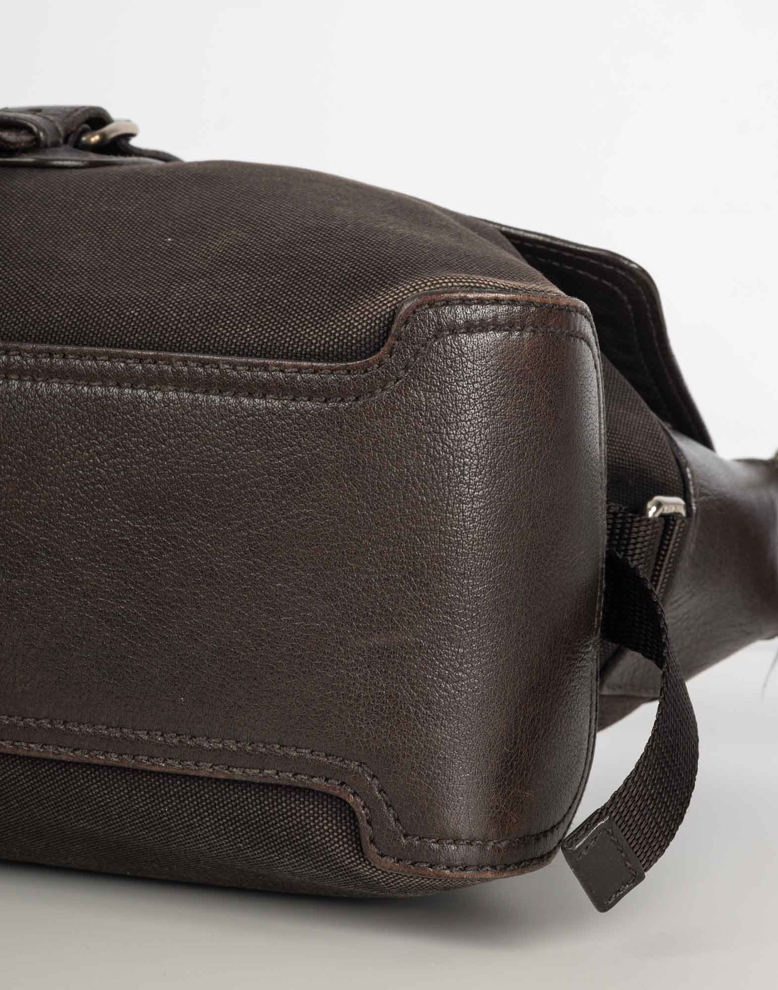 Prada - Brown canvas and leather bag - Image 7