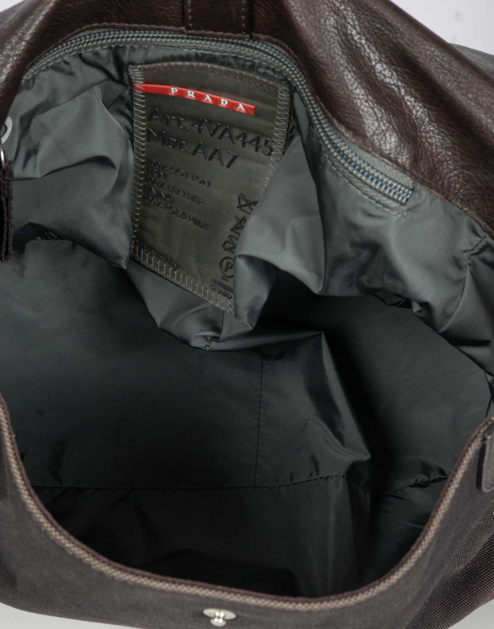 Prada - Brown canvas and leather bag - Image 10