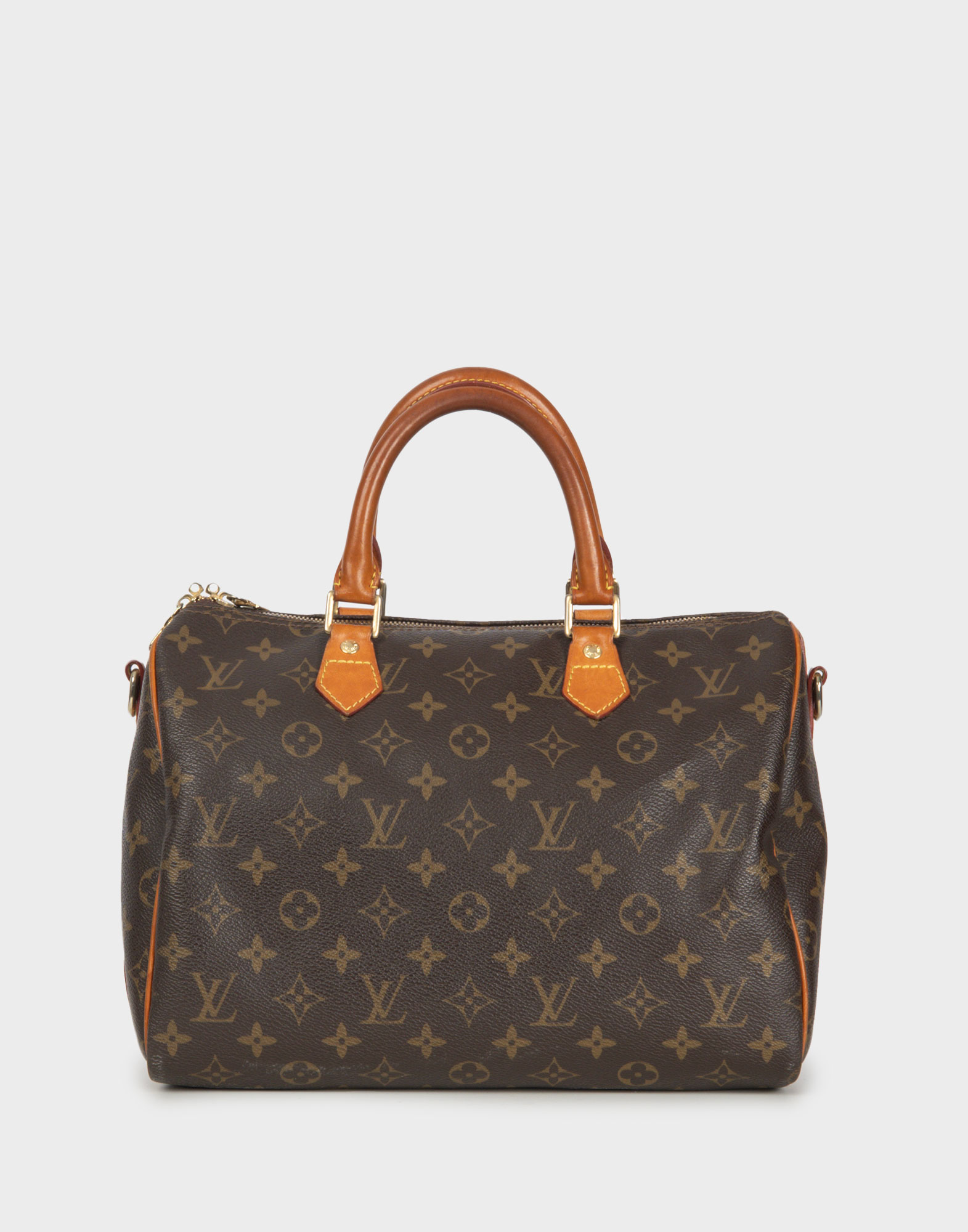 borsa bauletto louis vuitton marrone modello speedy 30 con doppio manico rigido