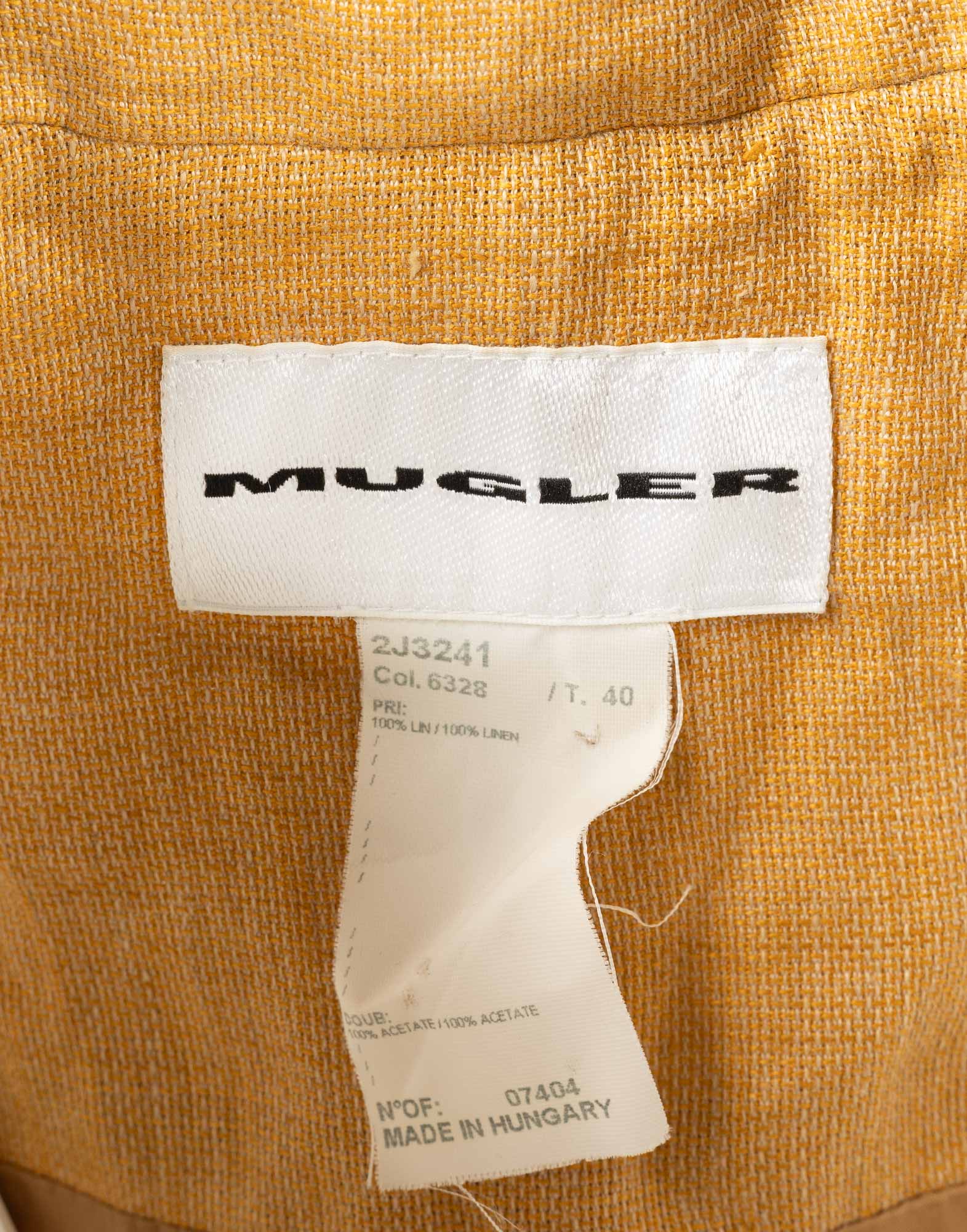 Mugler - 90s beige linen blazer - Image 3