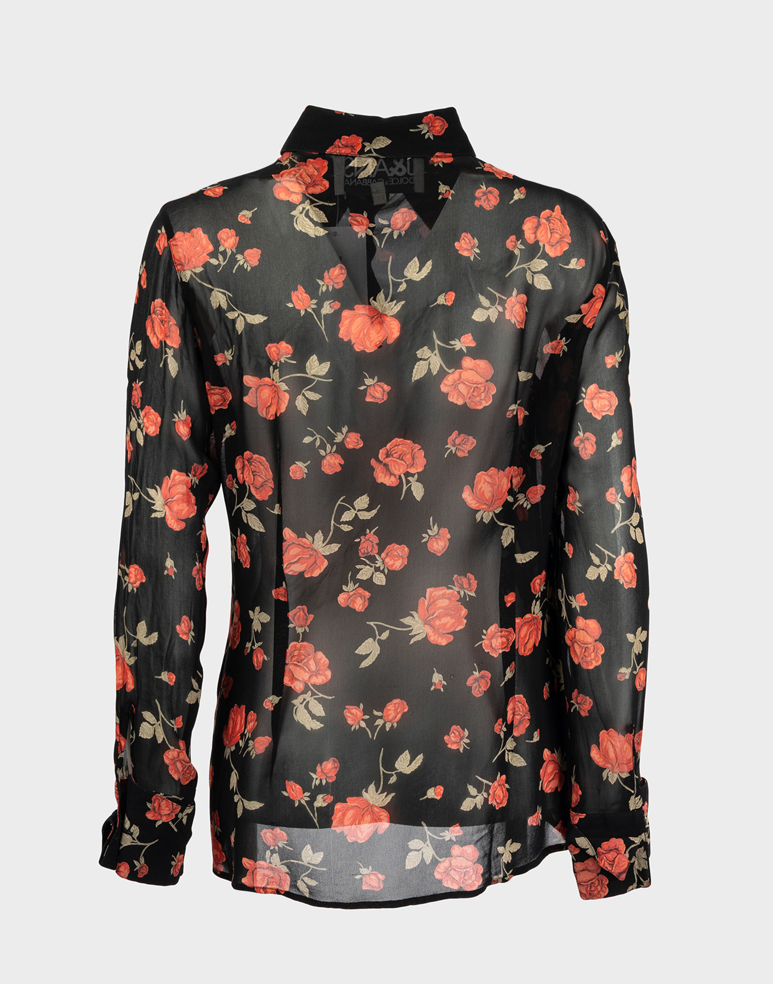 Dolce e Gabbana - Camicia trasparente con rose rosse - immagine 2
