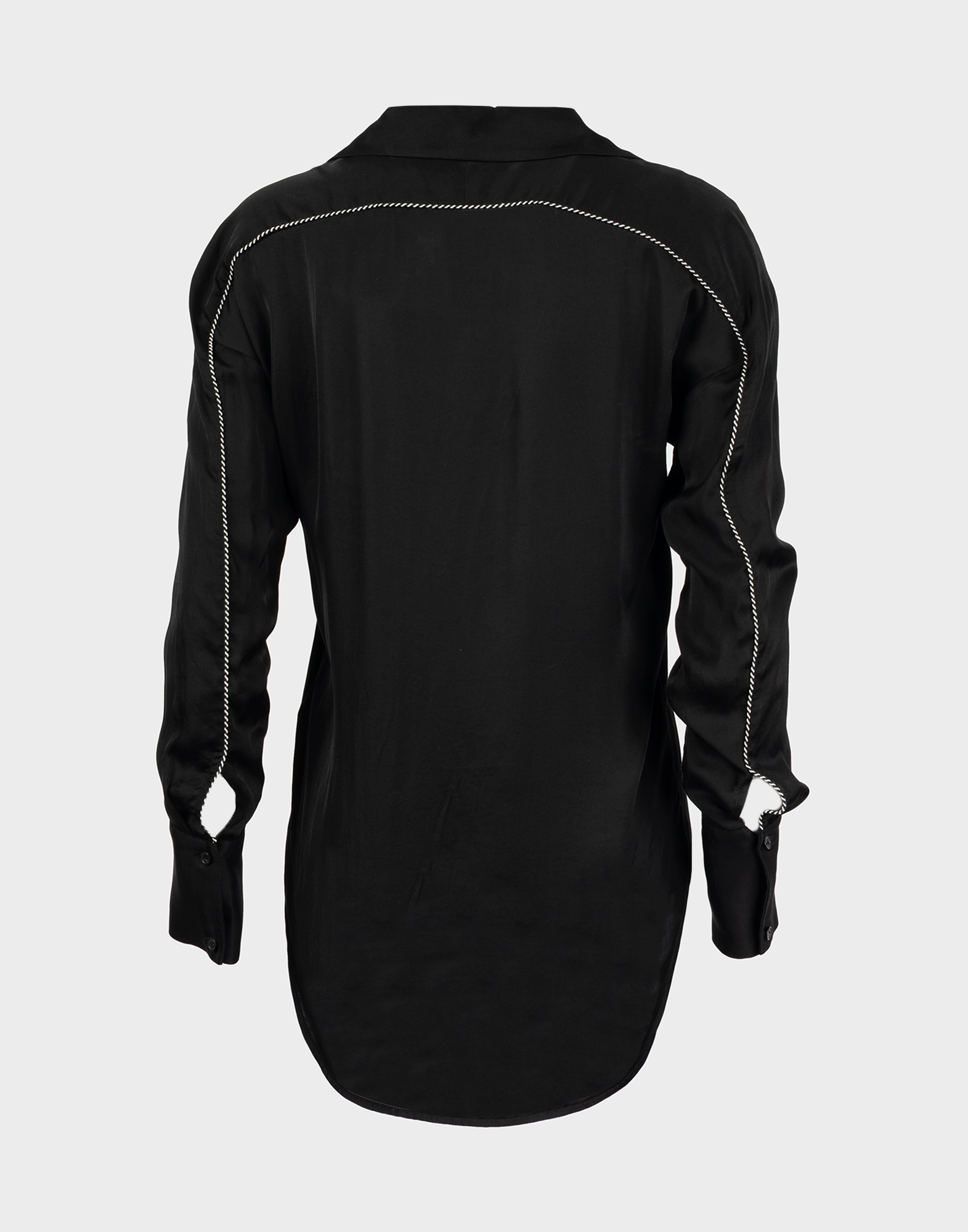 Sandro Paris - Camicia nera in viscosa con ricamo - immagine 2