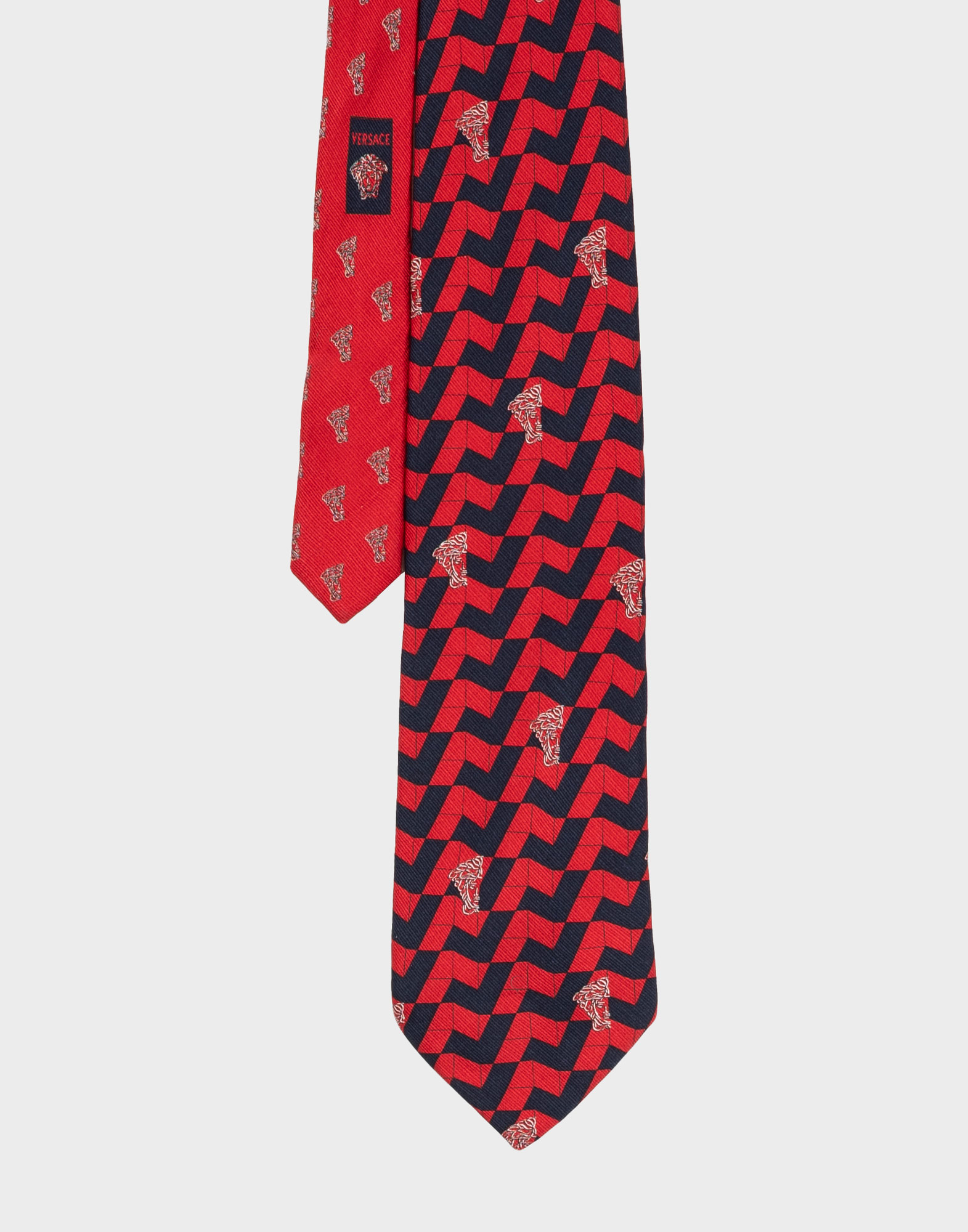Gianni Versace - Red and blue 80s patterned tie - Image 2