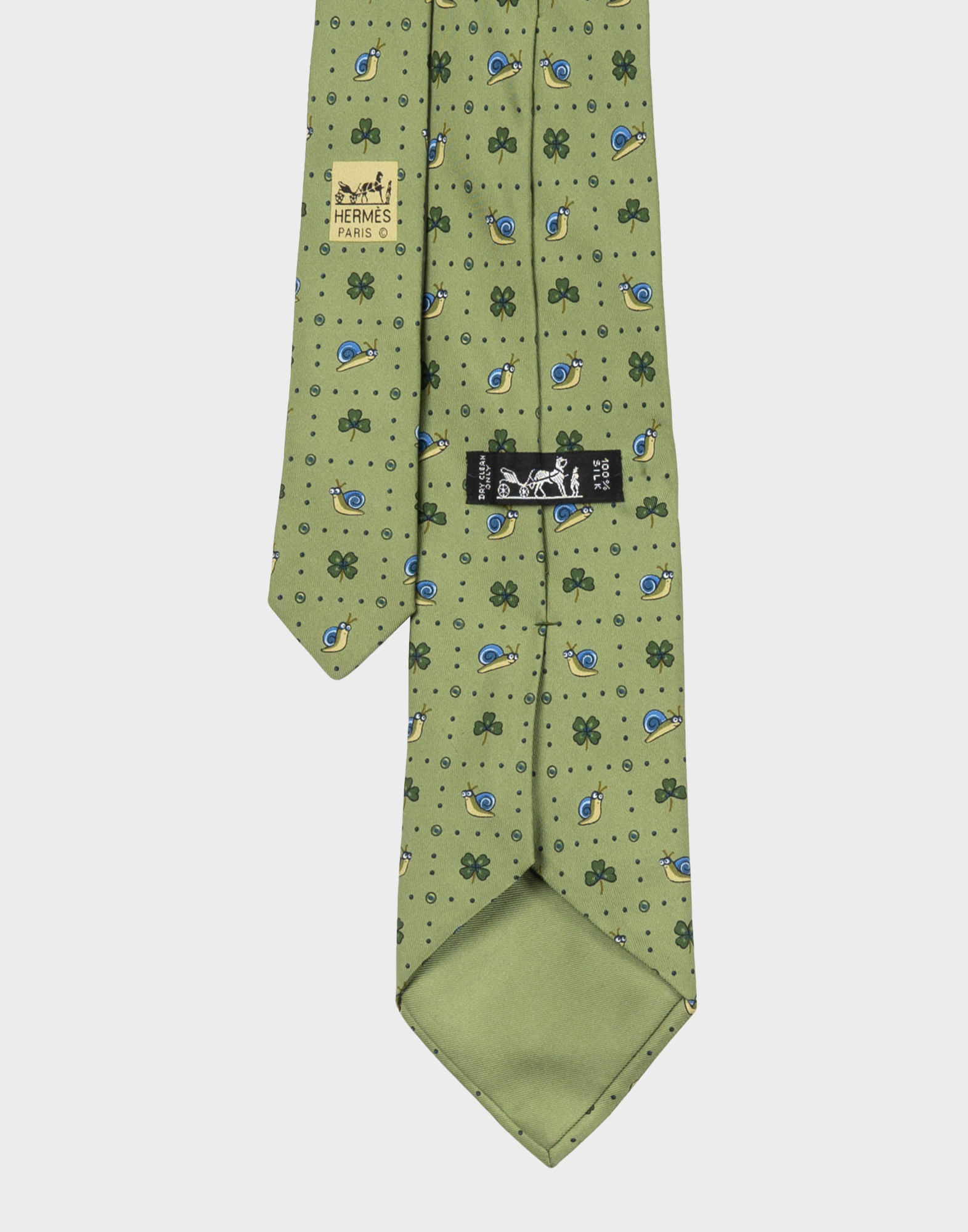 Hermes - Cravatta verde con lumache - immagine 3