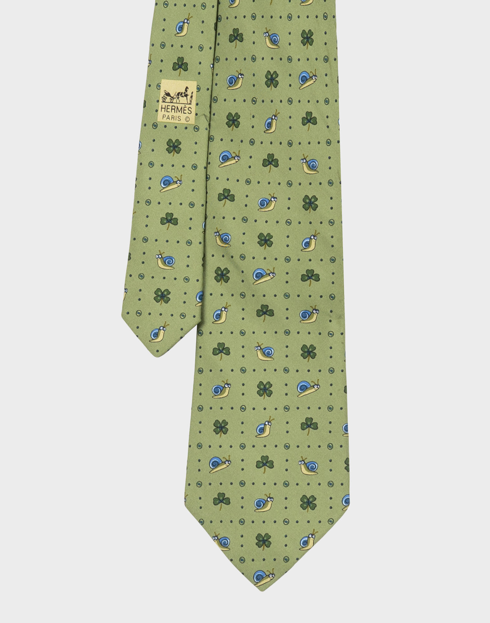 Hermes - Cravatta verde con lumache - immagine 2