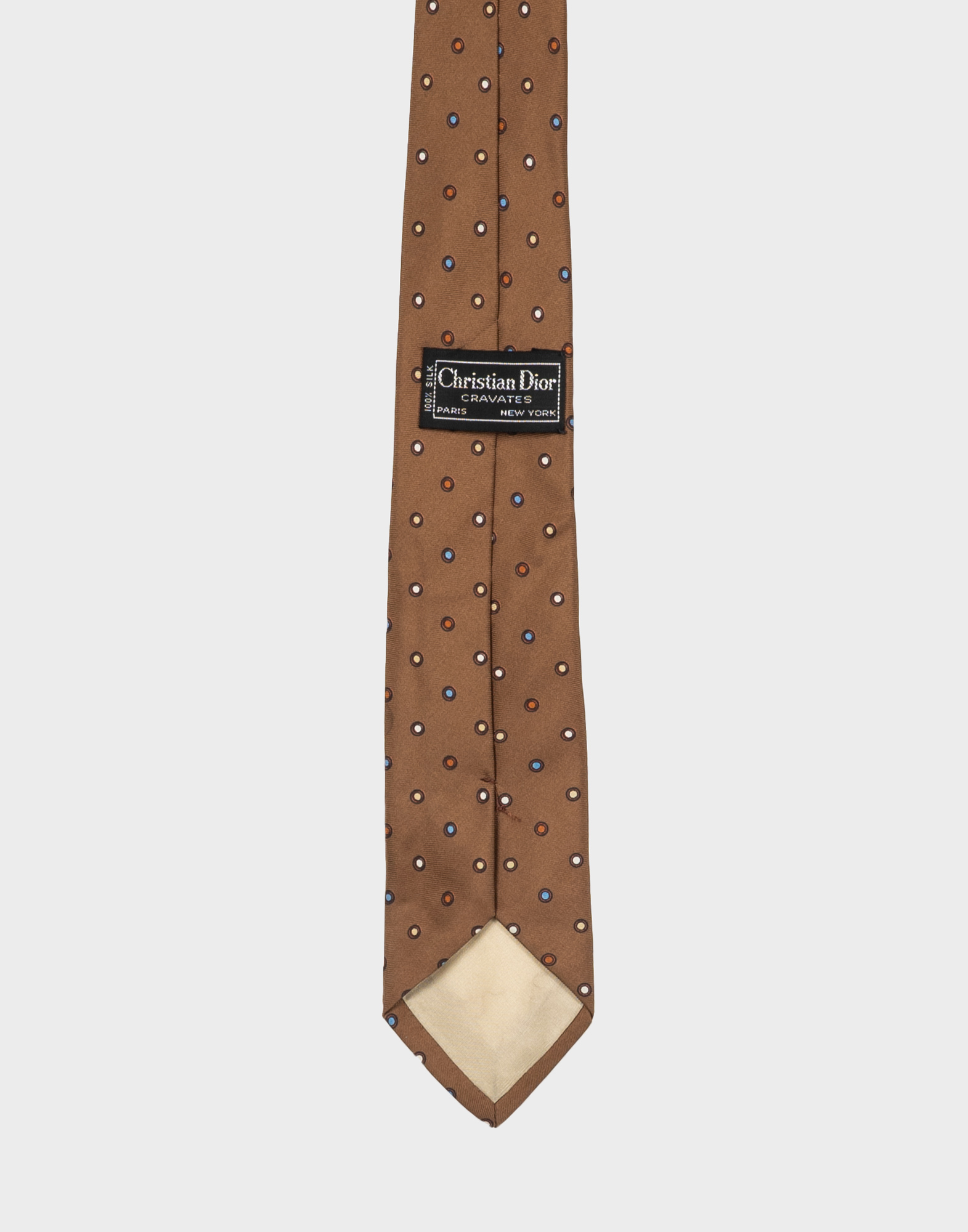 Christian Dior - Cravatta marrone con pallini colorati - immagine 4