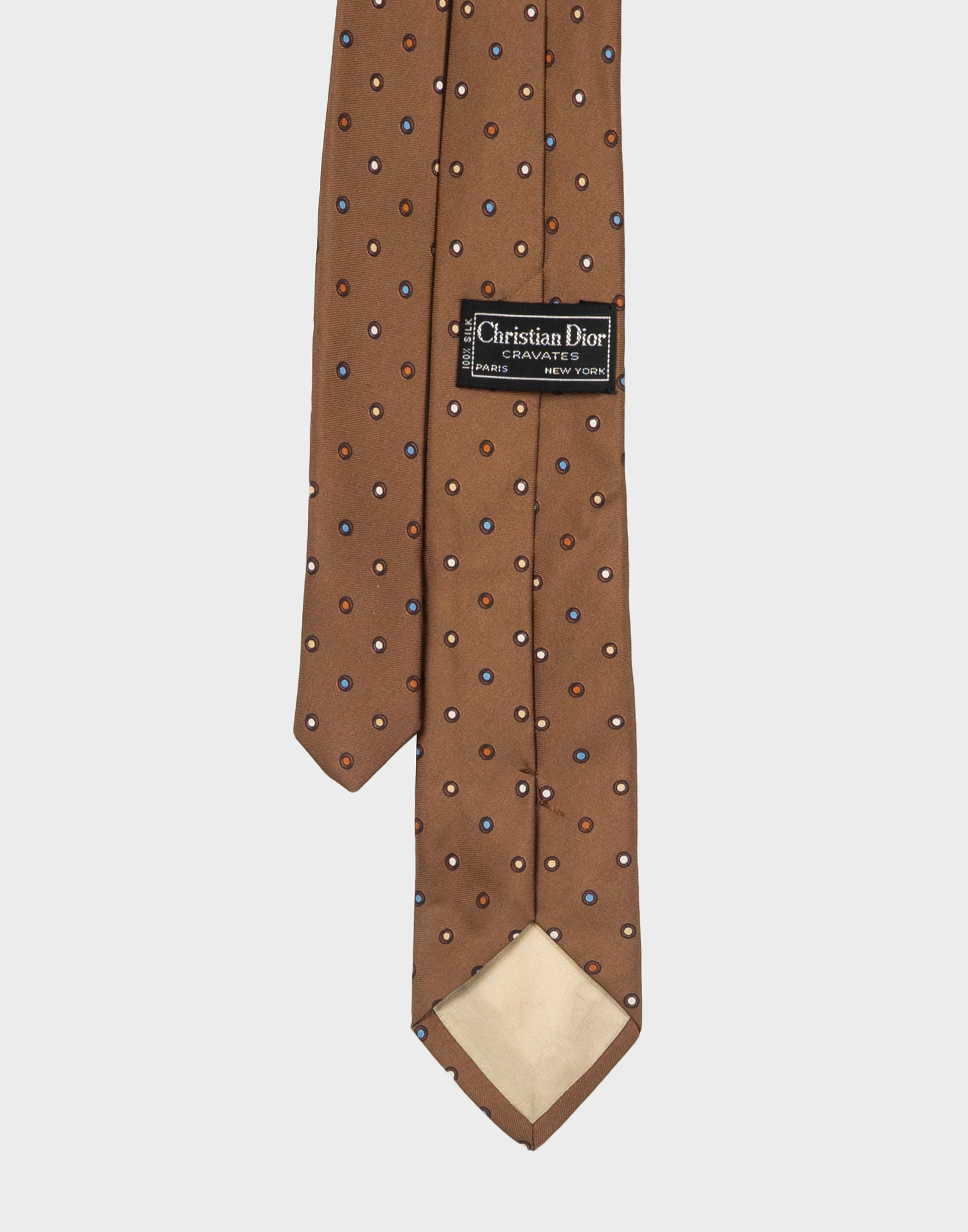 Christian Dior - Cravatta marrone con pallini colorati - immagine 3