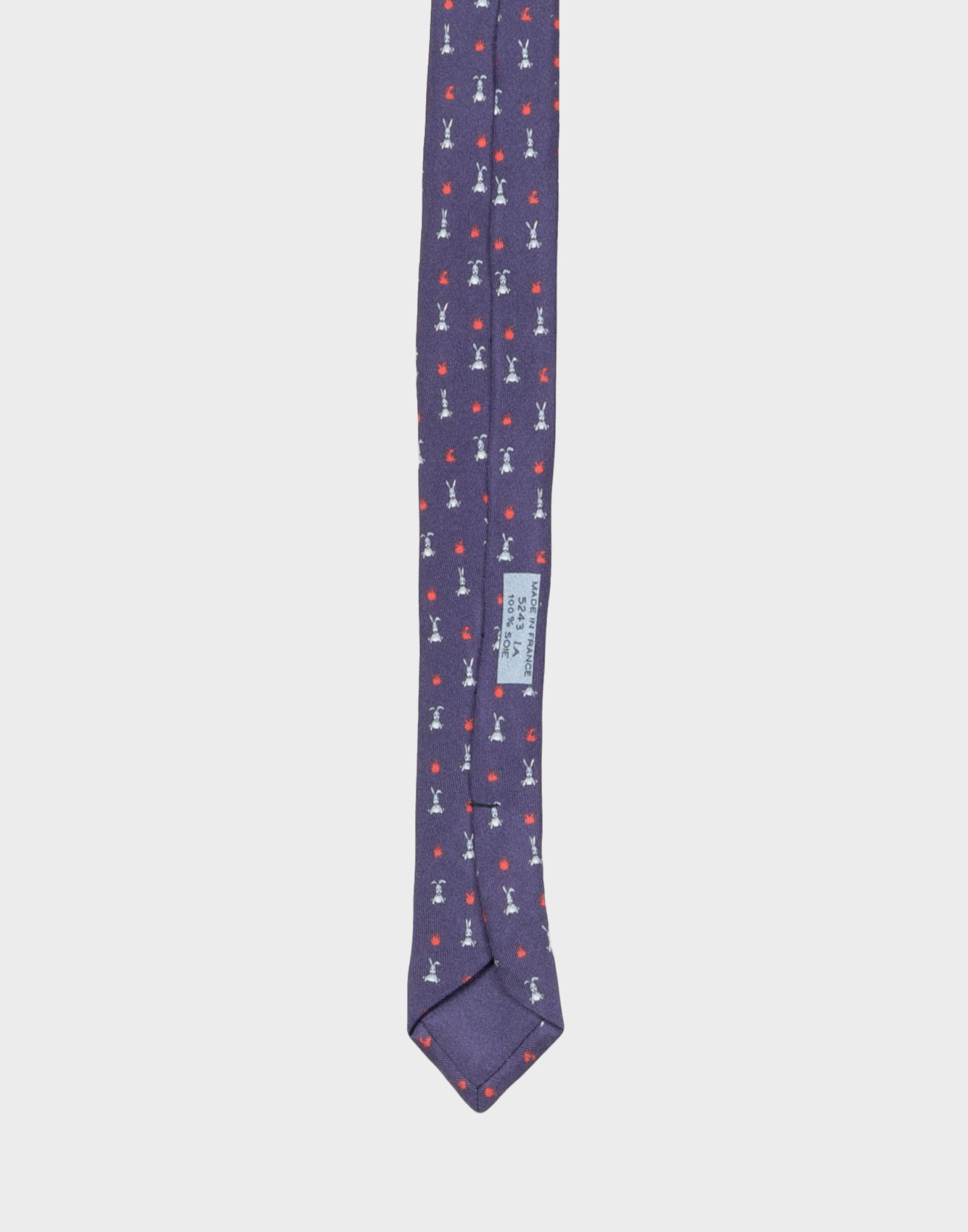 Hermes - Cravatta viola anni '80 con conigli - immagine 5