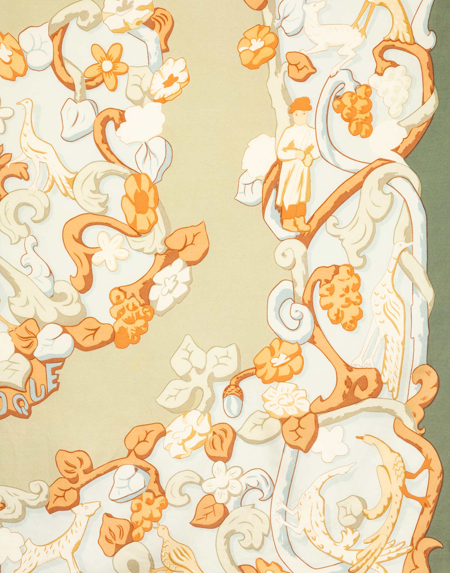 Hermes - Foulard 'Baroque' verde anni '90 - immagine 6