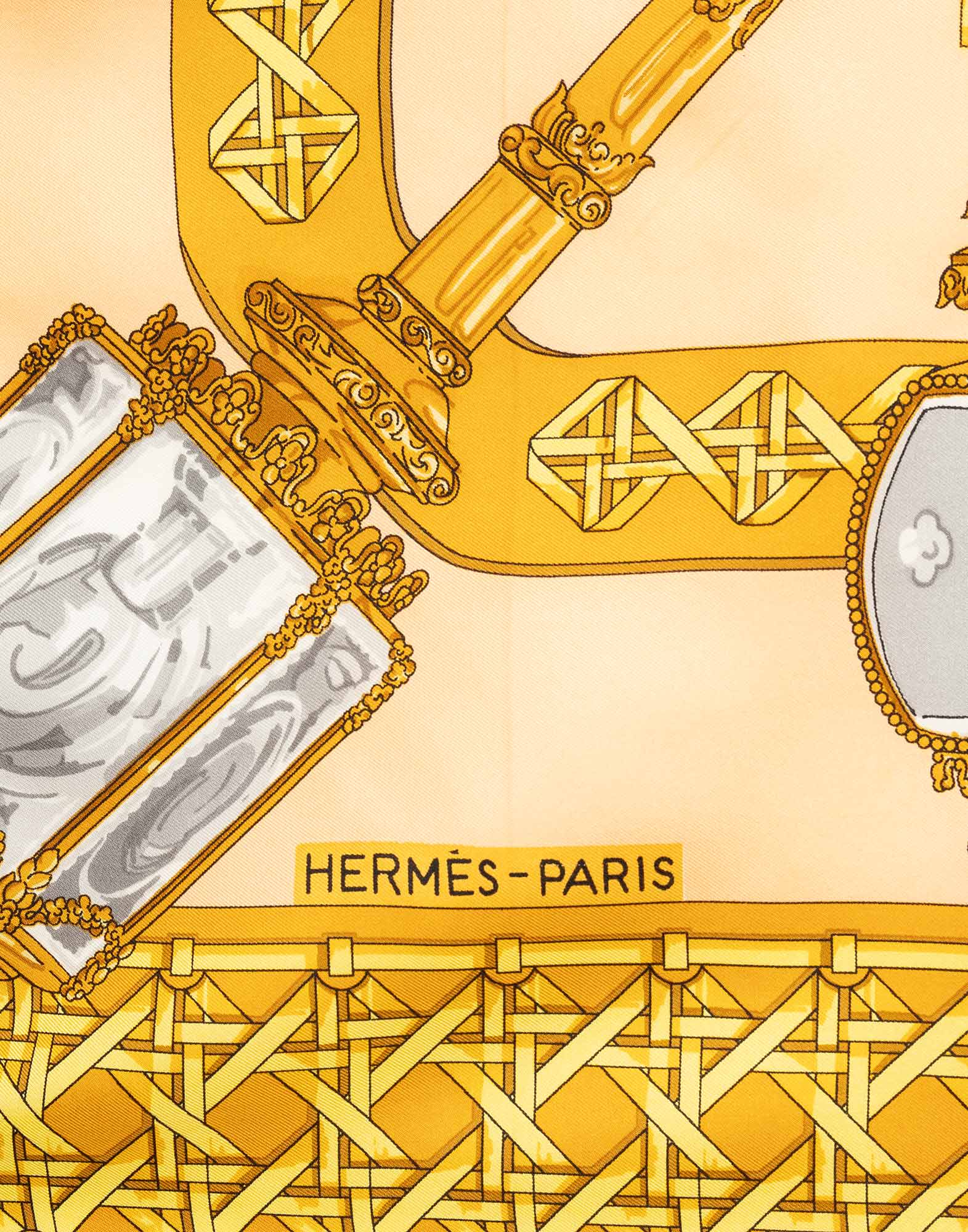 Hermes - Foulard giallo 'Feux De Route' anni '80 - immagine 3