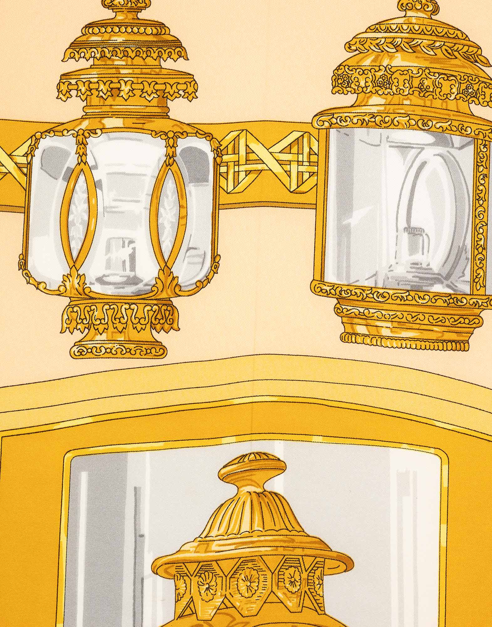 Hermes - Foulard giallo 'Feux De Route' anni '80 - immagine 6