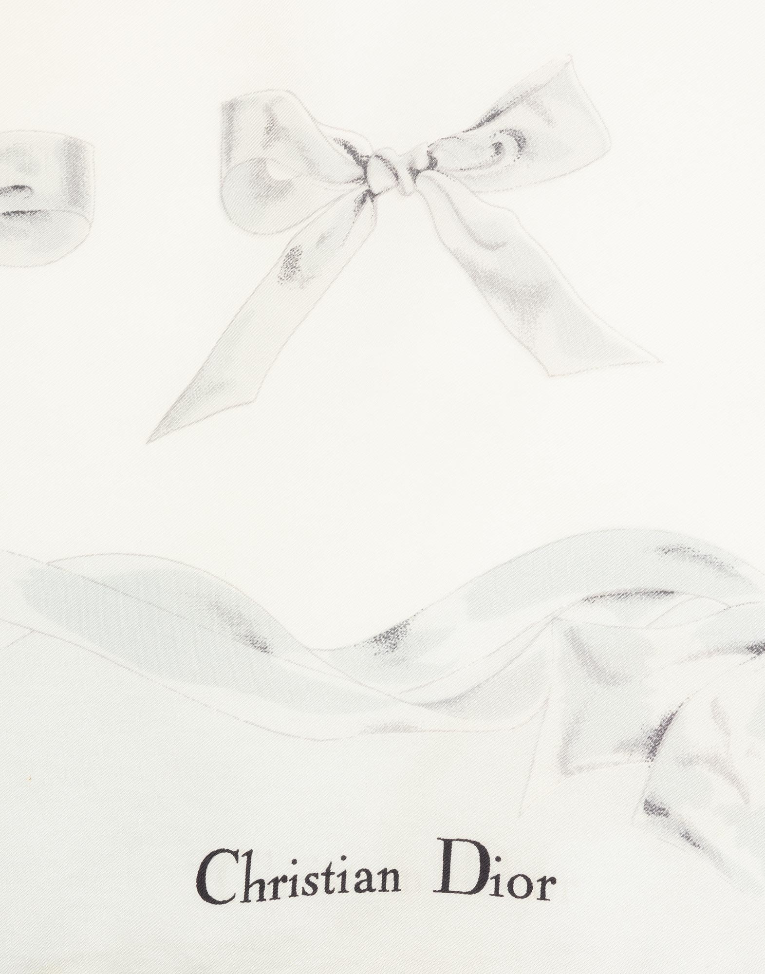 Christian Dior - 90s White scarf with bows - Image 2