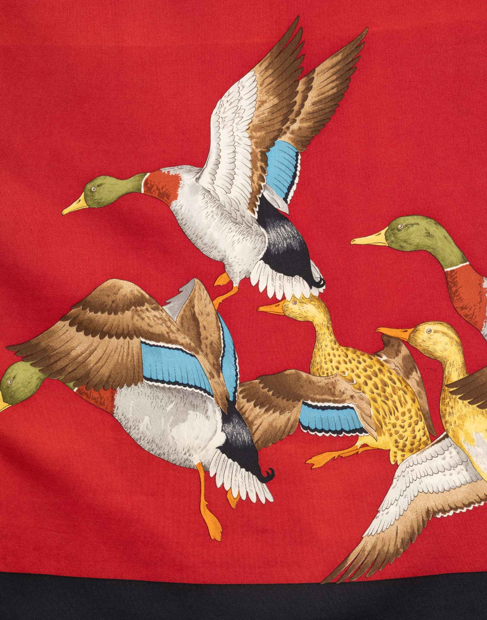 Gucci - Red silk scarf with ducks - Image 4