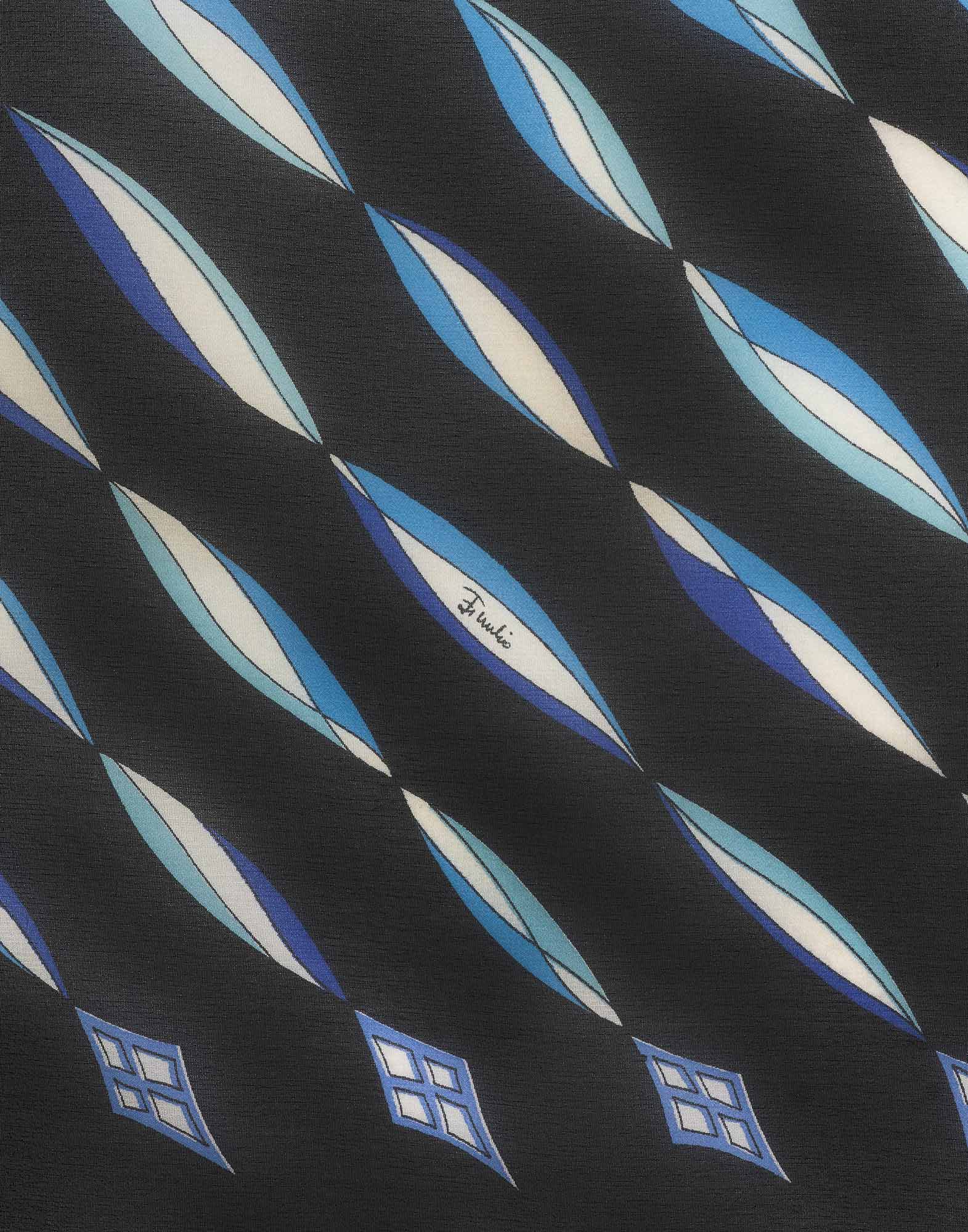 Emilio Pucci - Foulard nero e azzurro anni '70 - immagine 5