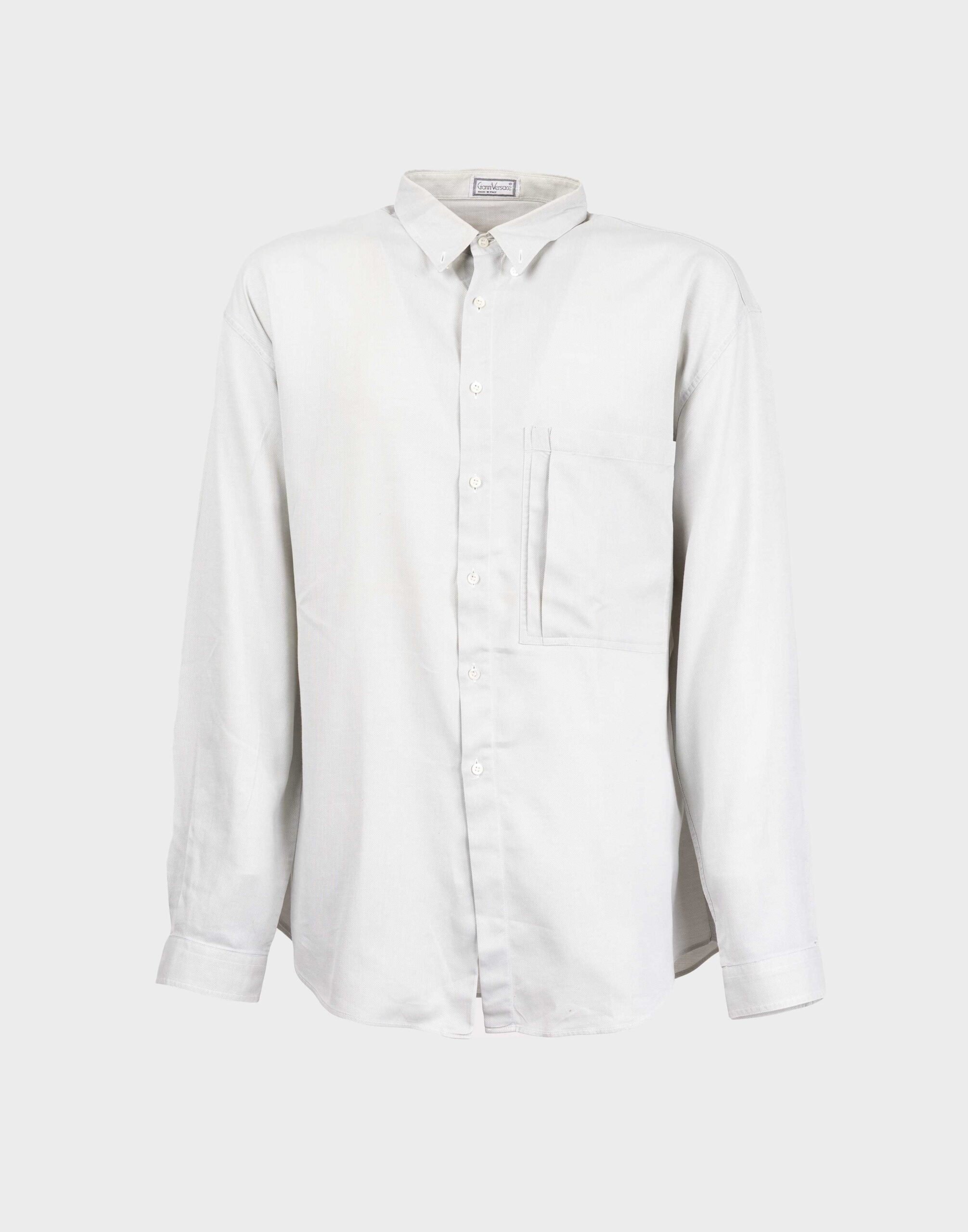 gianni versace men's long sleeve cotton shirt, pocket on left side