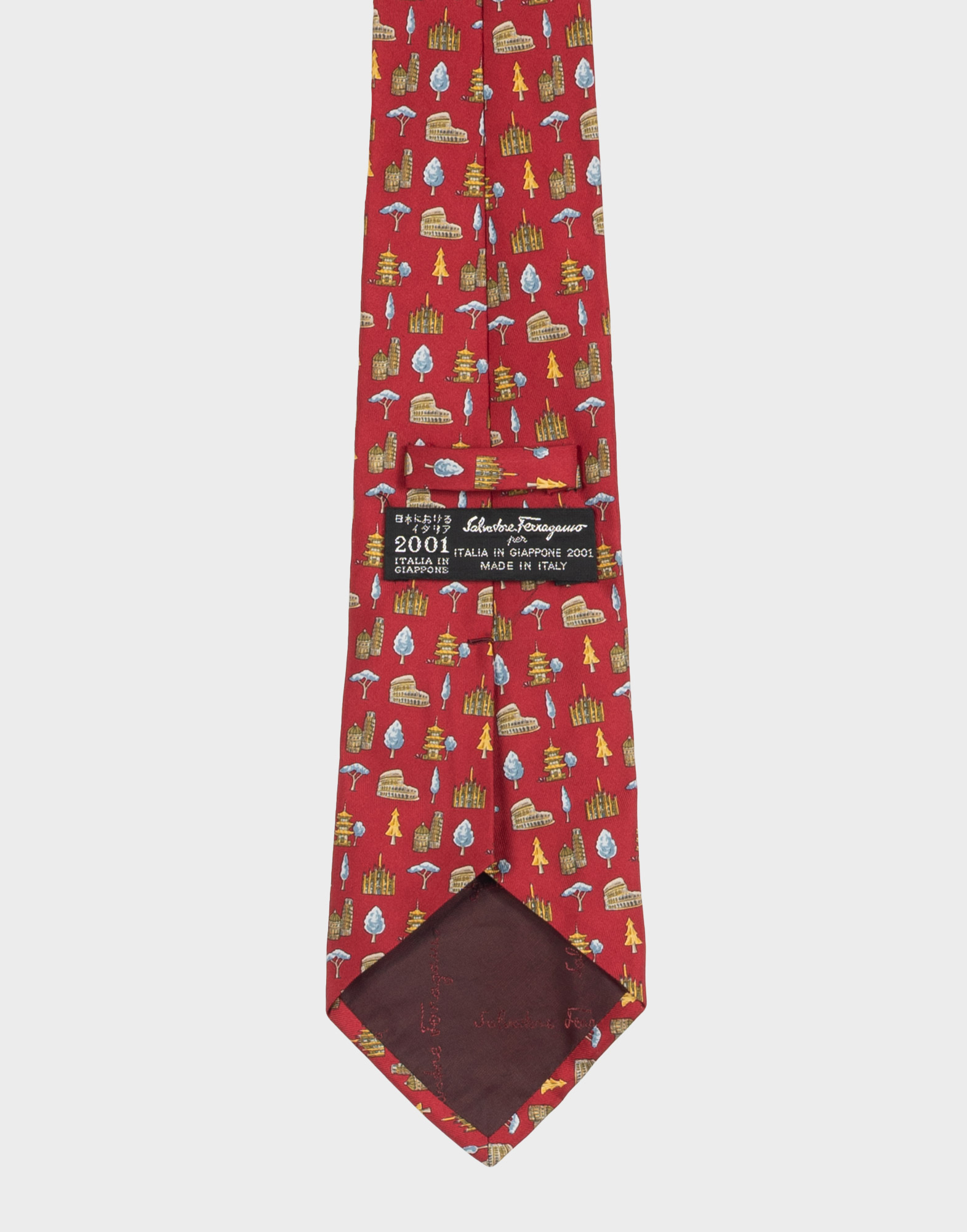Salvatore Ferragamo - Red Patterned Tie Monuments - Image 4