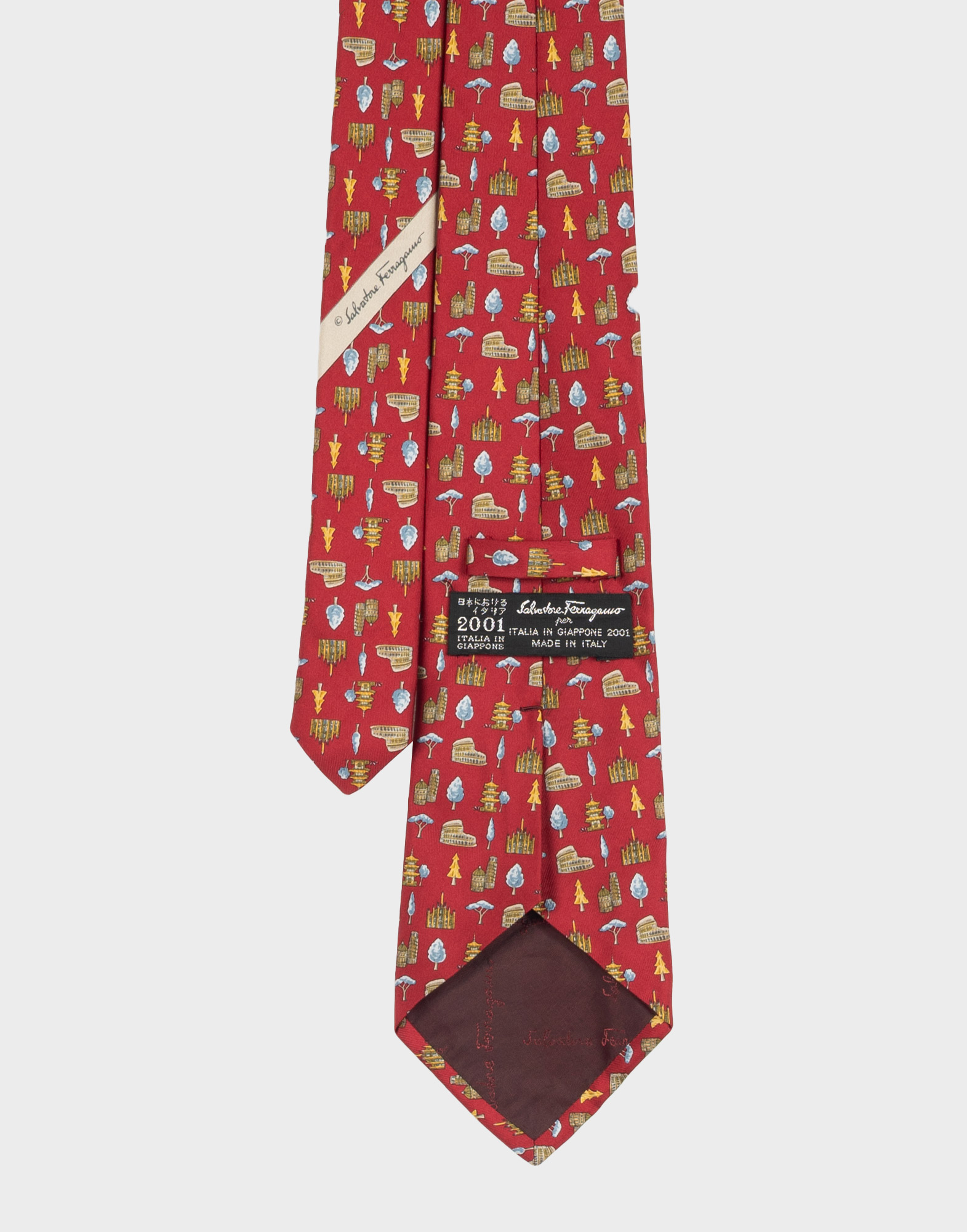 Salvatore Ferragamo - Red Patterned Tie Monuments - Image 3