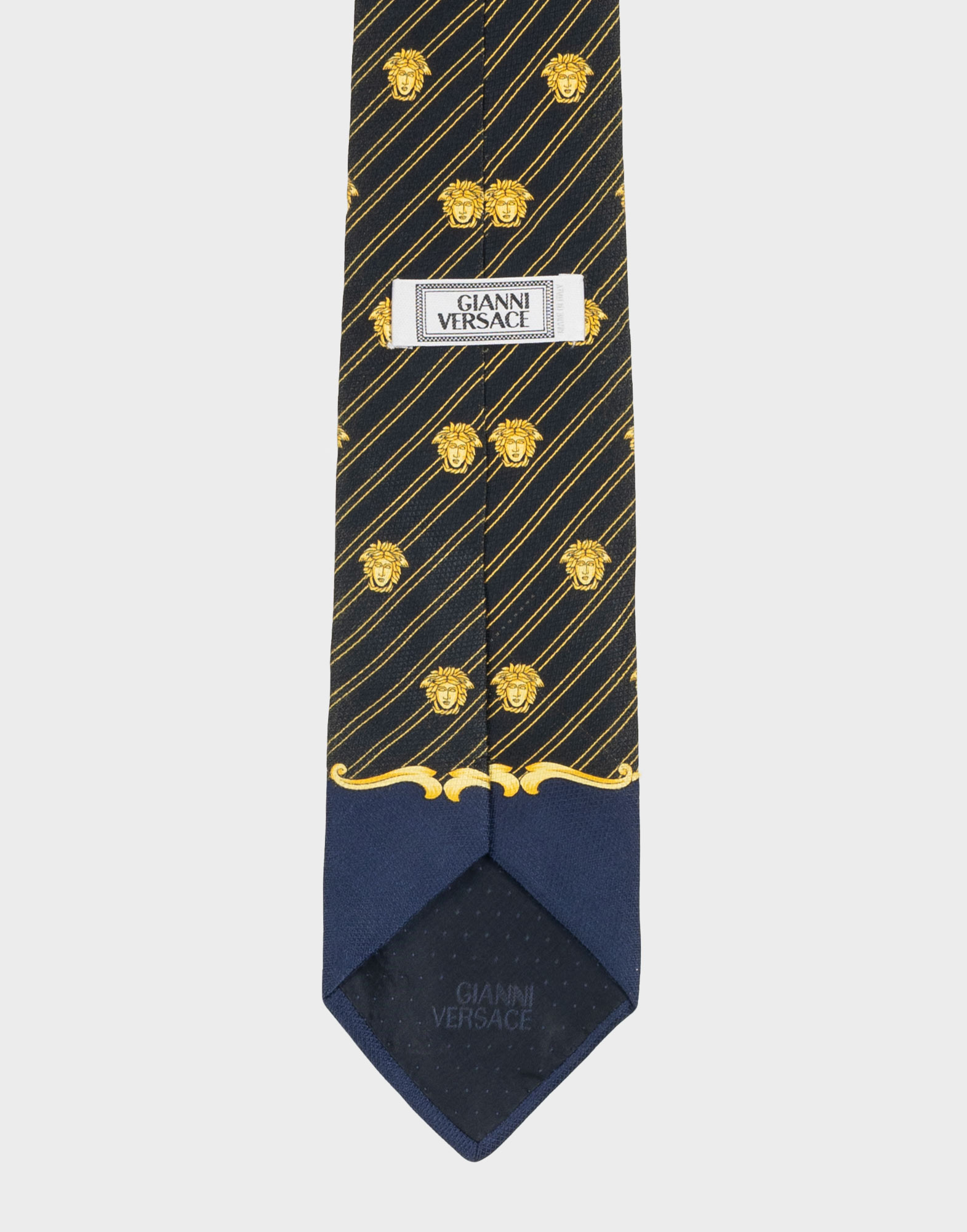 Gianni Versace - Black tie with yellow pattern - Image 4