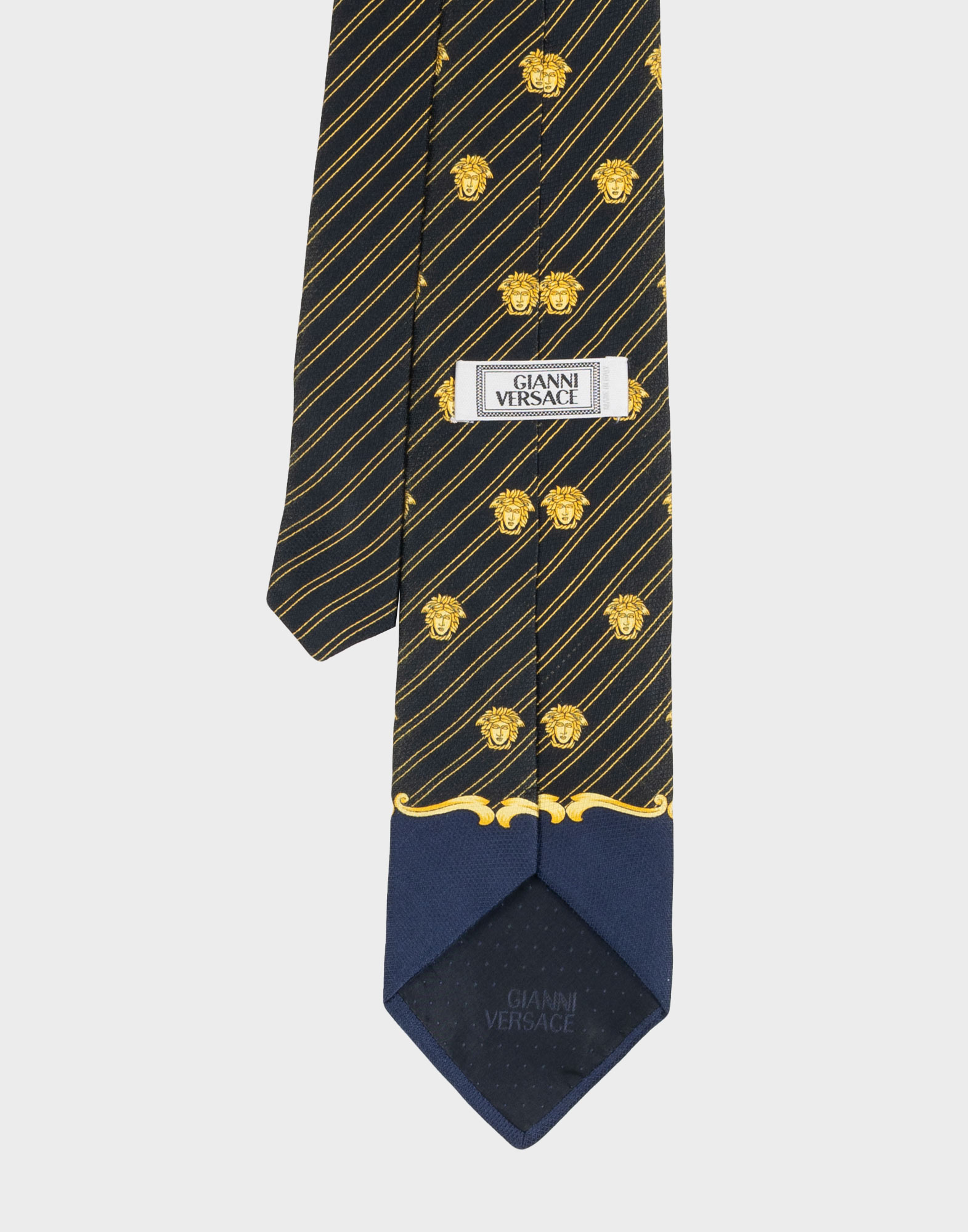 Gianni Versace - Black tie with yellow pattern - Image 3