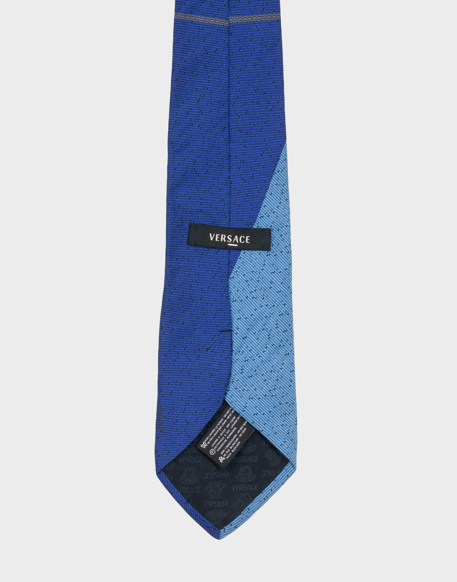 Versace - Cravatta blu in seta anni 2000 - immagine 4