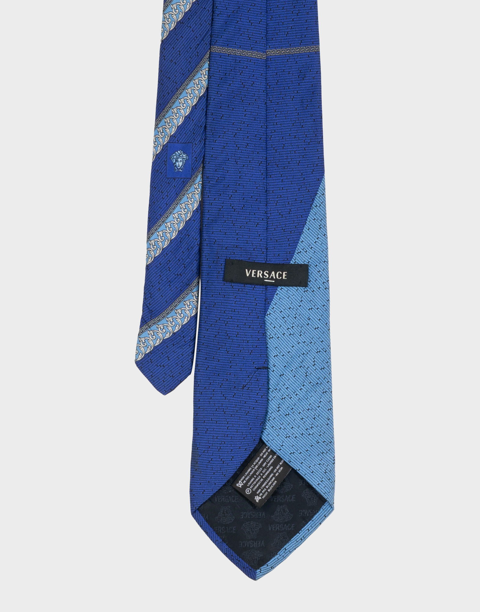 Versace - Cravatta blu in seta anni 2000 - immagine 3