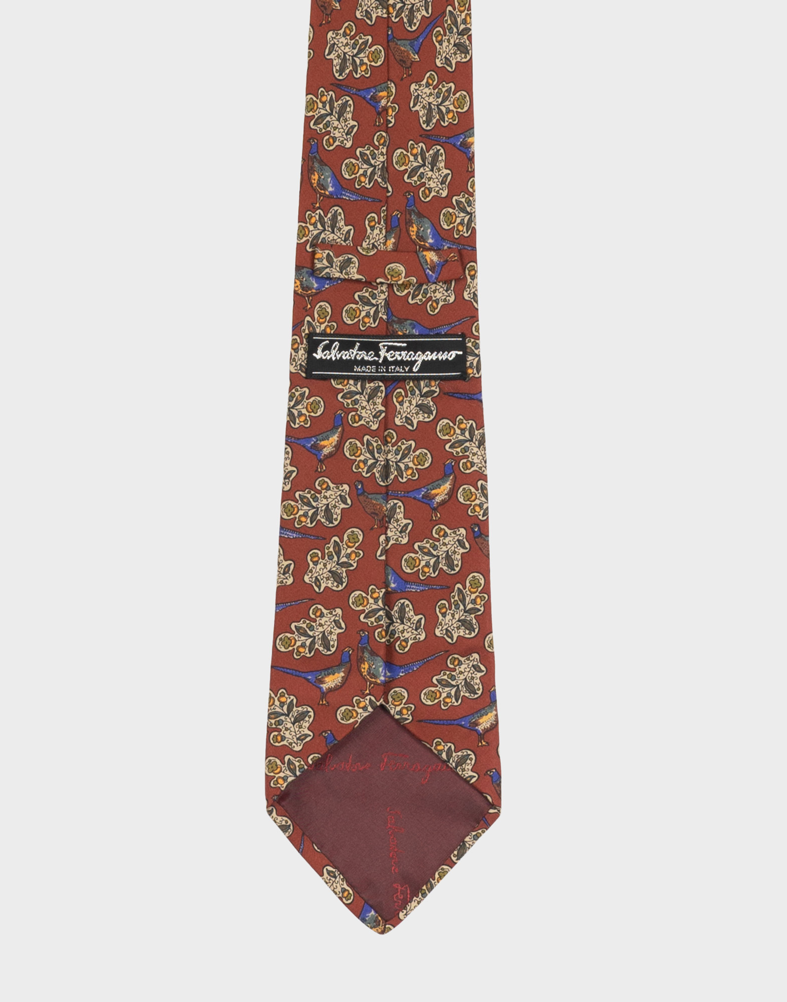 Salvatore Ferragamo - Red tie with 90s pattern - Image 4