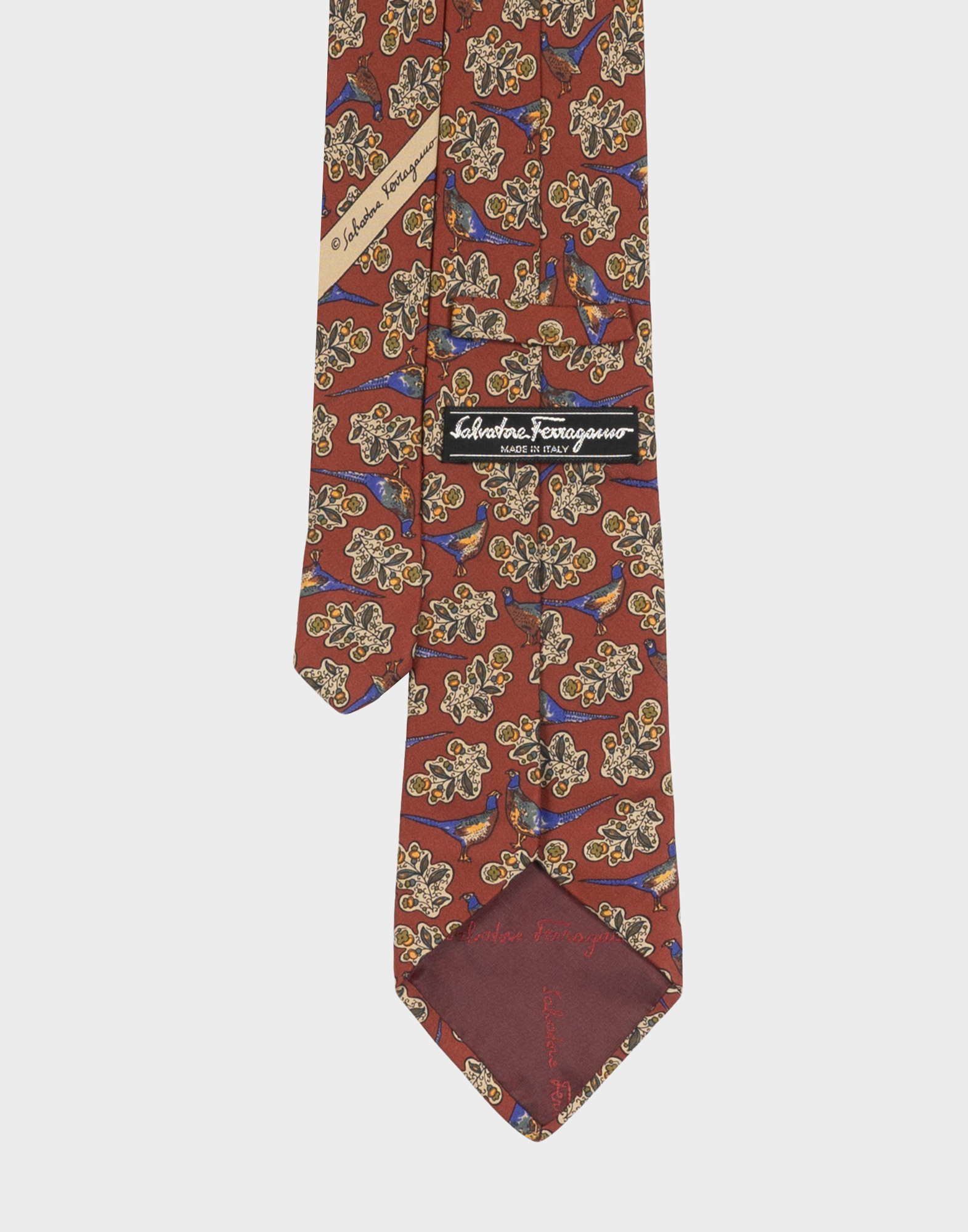 Salvatore Ferragamo - Red tie with 90s pattern - Image 3