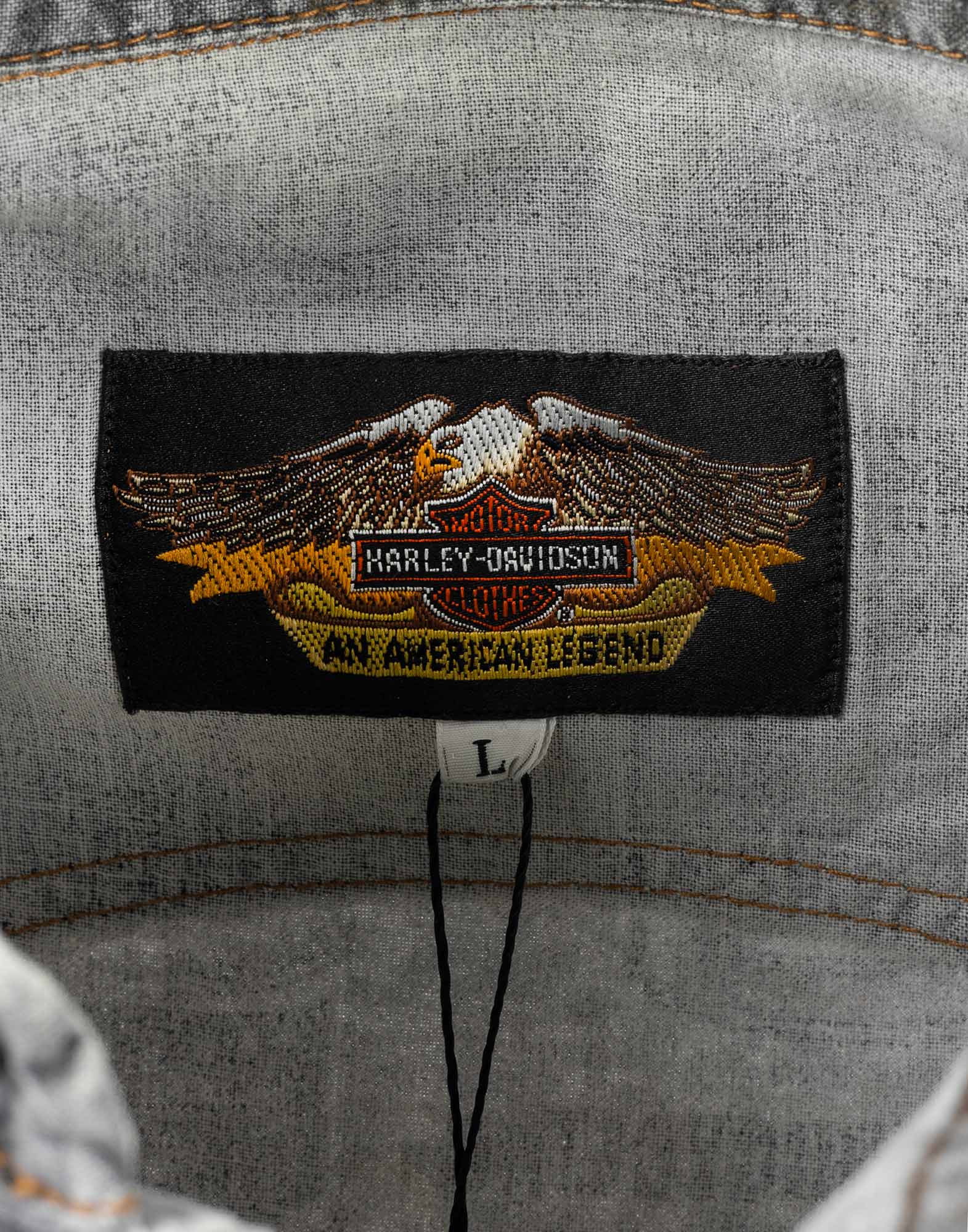 Harley Davidson - Camicia di jeans grigia in cotone - immagine 4
