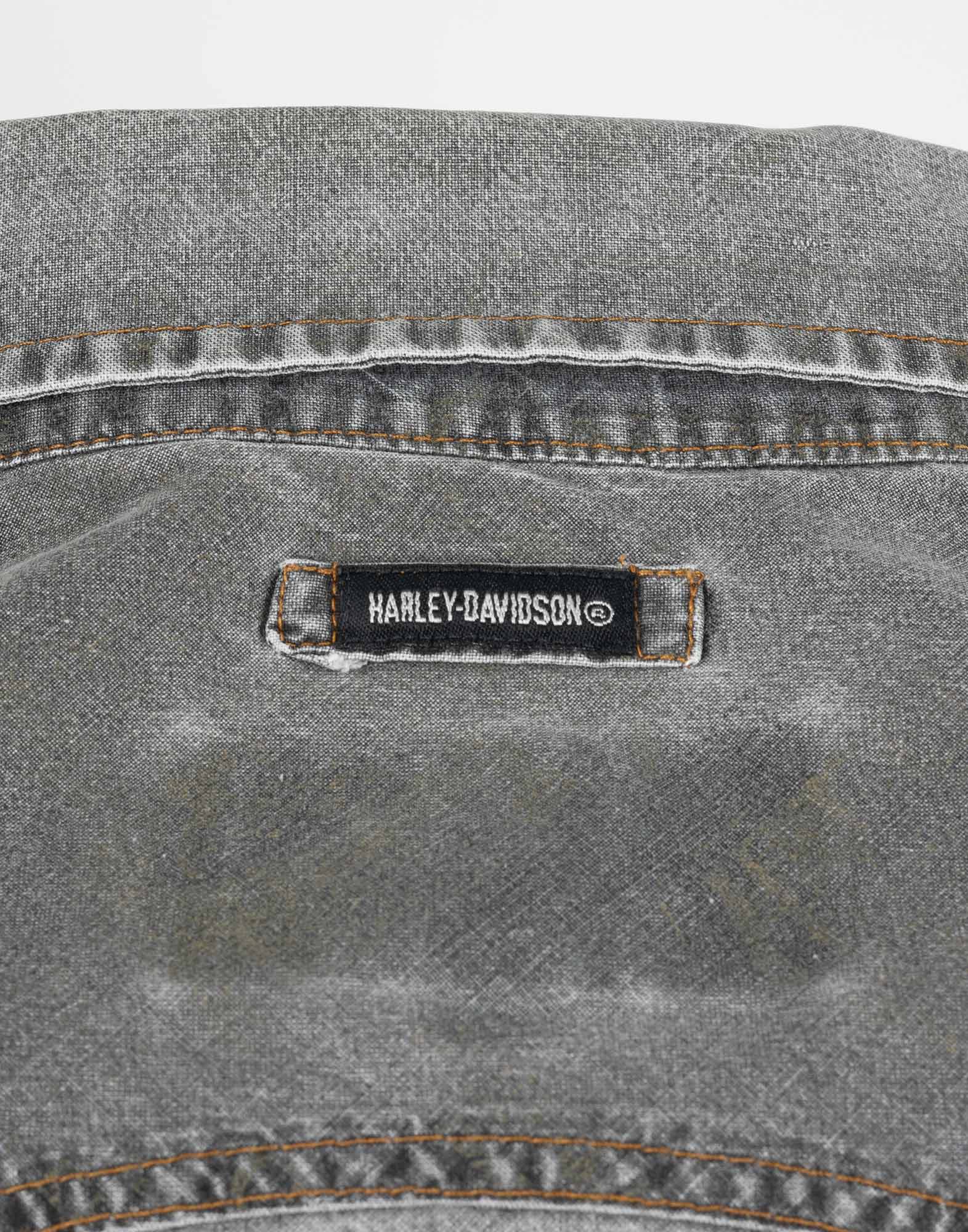 Harley Davidson - Camicia di jeans grigia in cotone - immagine 3