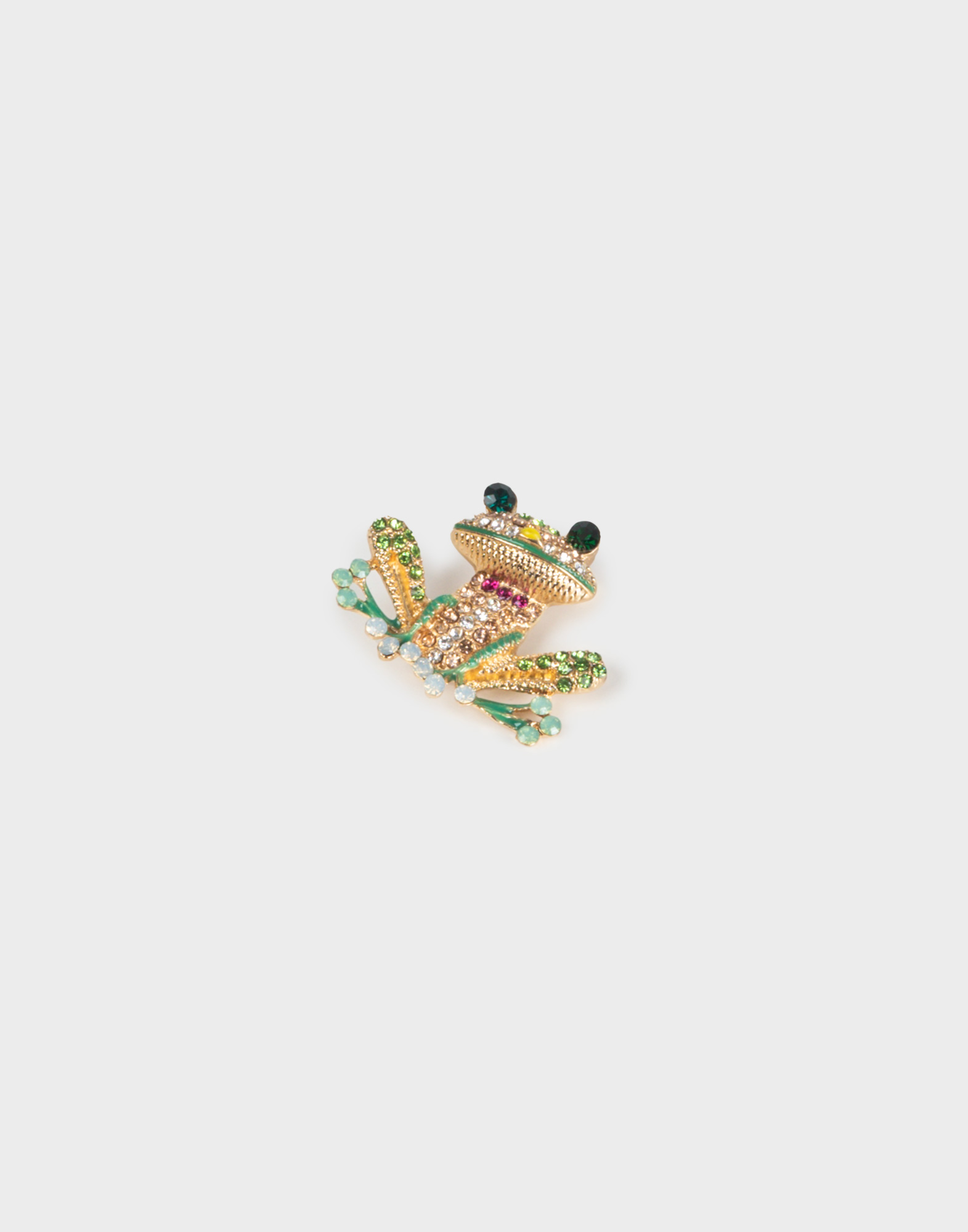 Vintage - Spilla rana con strass colorati - immagine 2