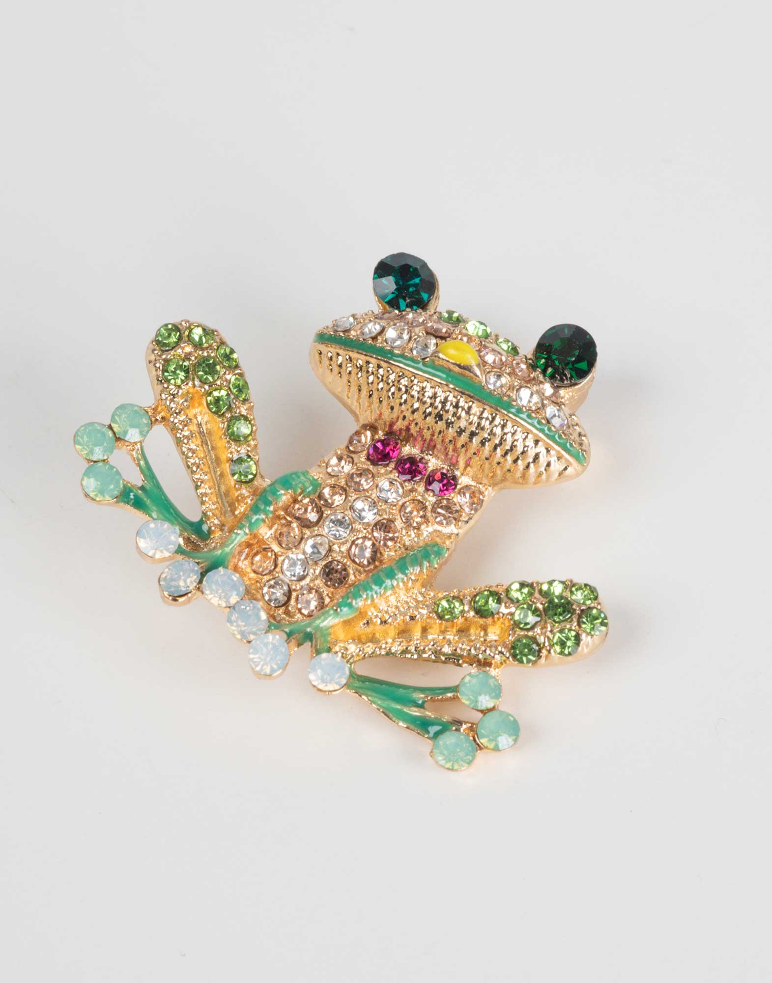 Vintage - Spilla rana con strass colorati - immagine 3
