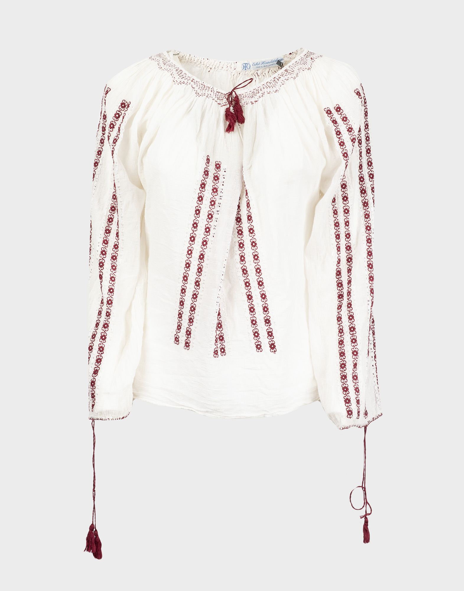 camicia hippie bianca anni 70 con ricami